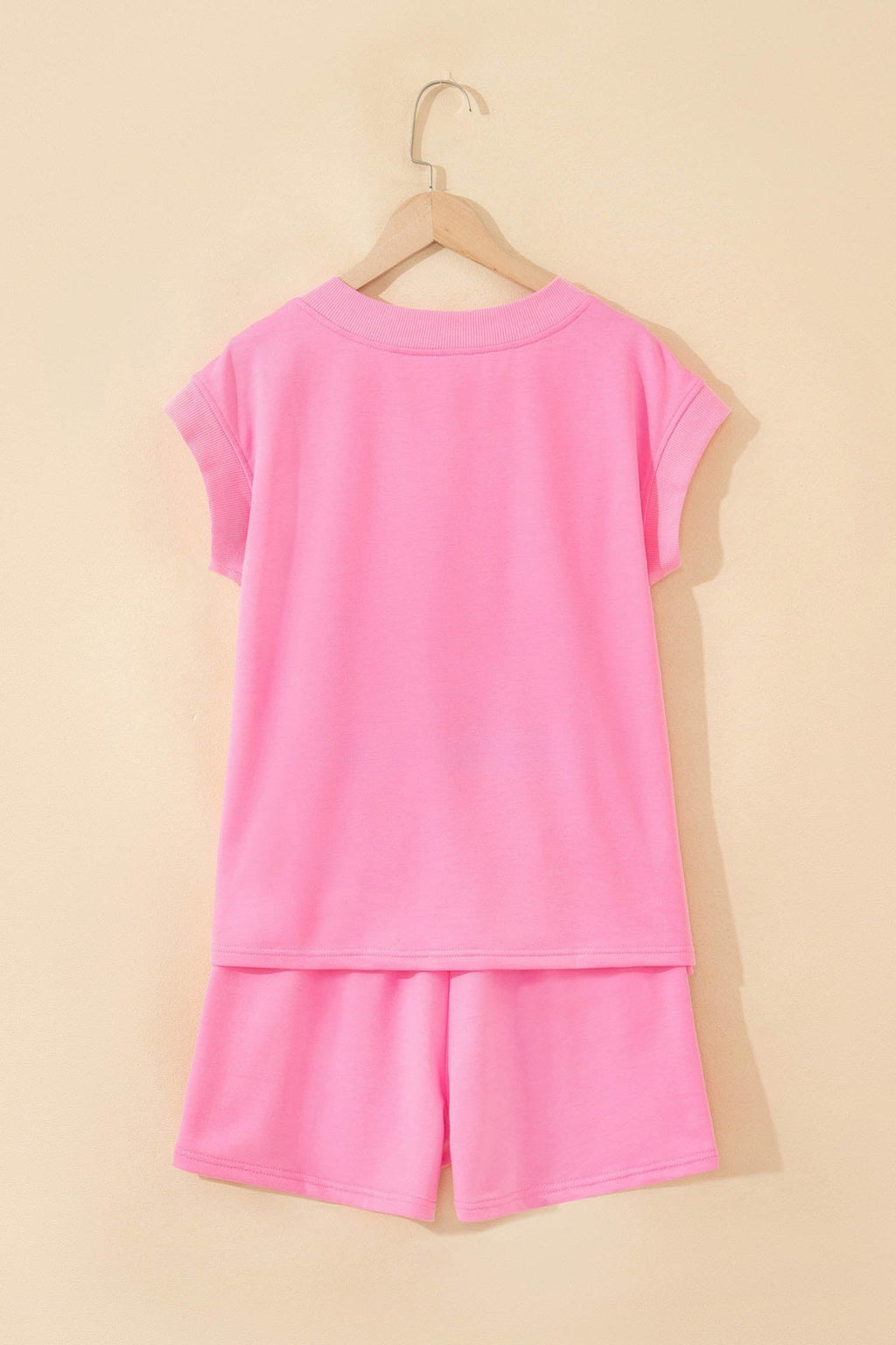 Solid V-Neck Short Sleeve Top & Drawstring Shorts Set - Rooted & Reckless Co.