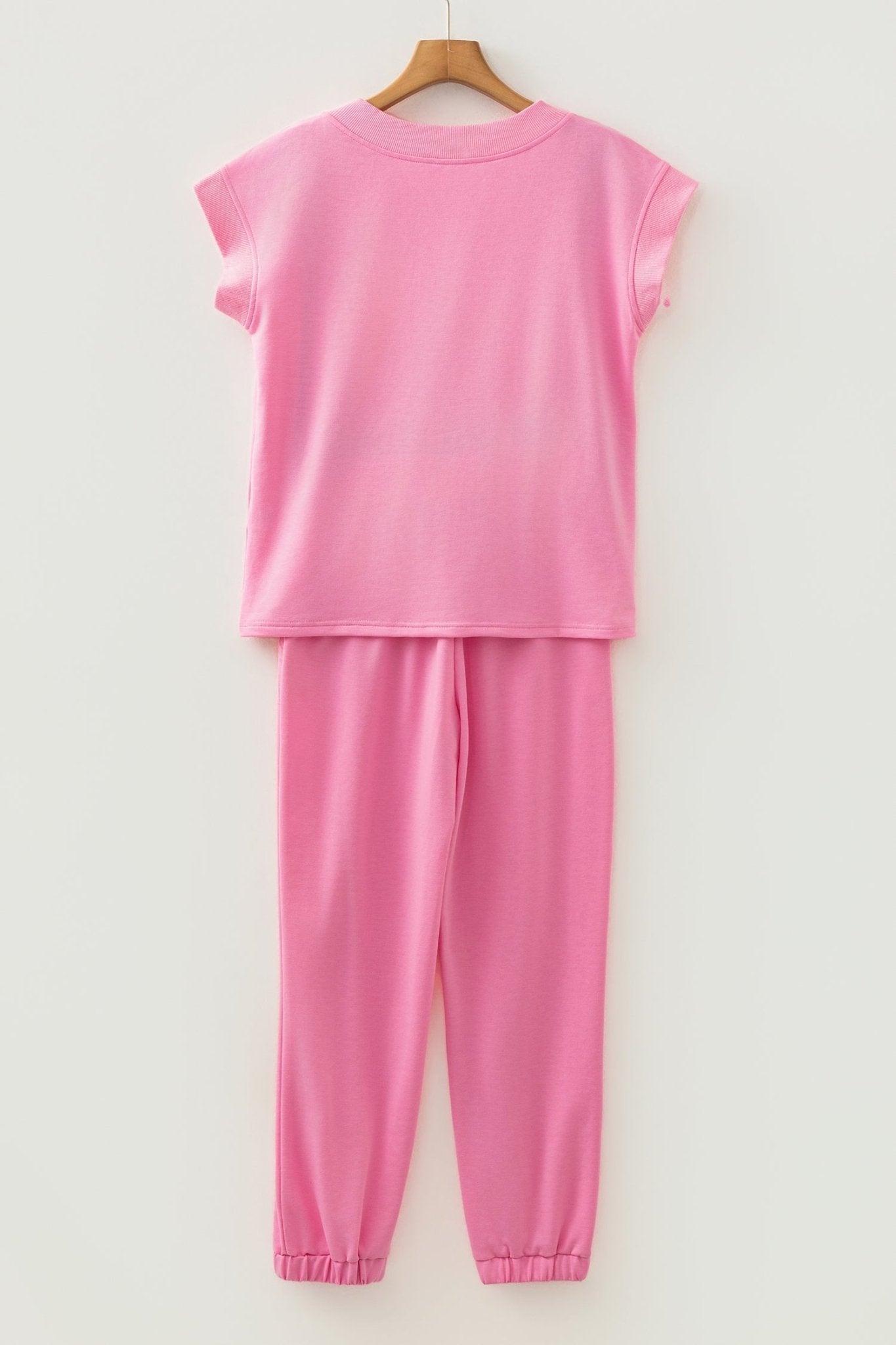Solid V-Neck Tee & Drawstring Pants Set - Rooted & Reckless Co.