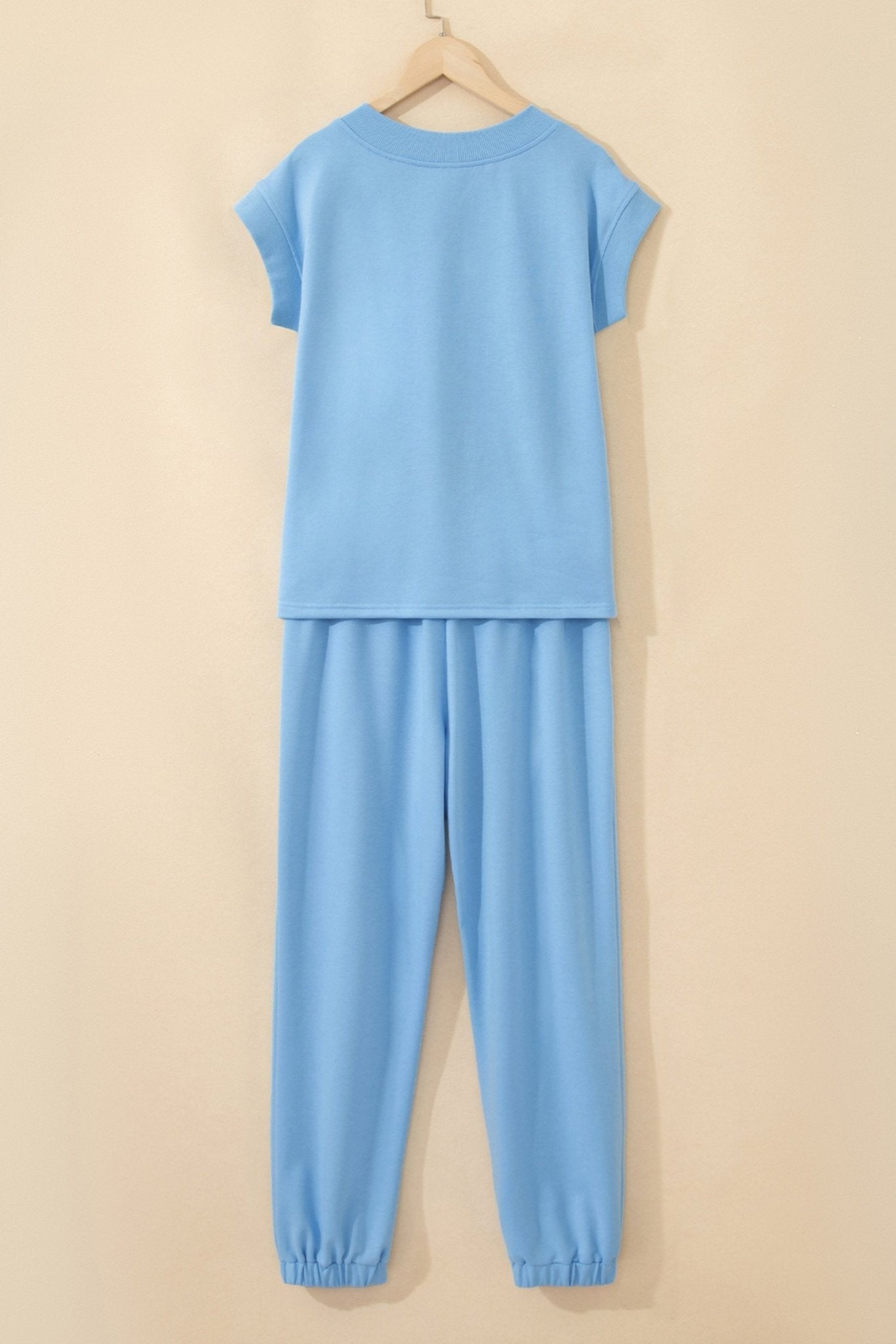 Solid V-Neck Tee & Drawstring Pants Set - Rooted & Reckless Co.
