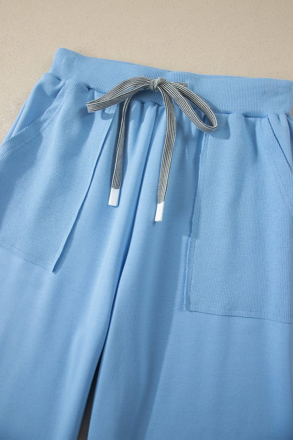 Solid V-Neck Tee & Drawstring Pants Set - Rooted & Reckless Co.