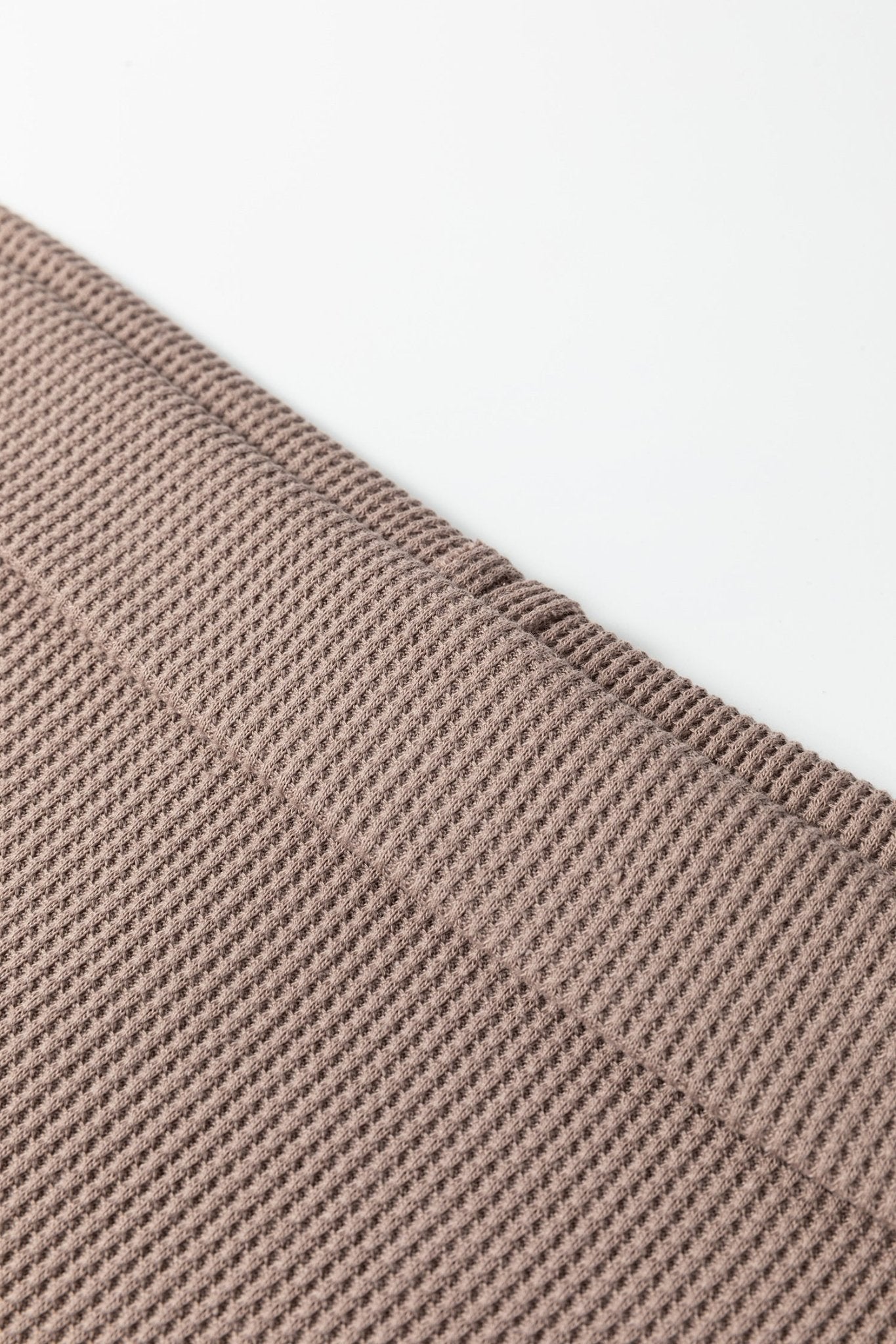 Solid Waffle Knit Asymmetric Neck Long Sleeve Top - Rooted & Reckless Co.