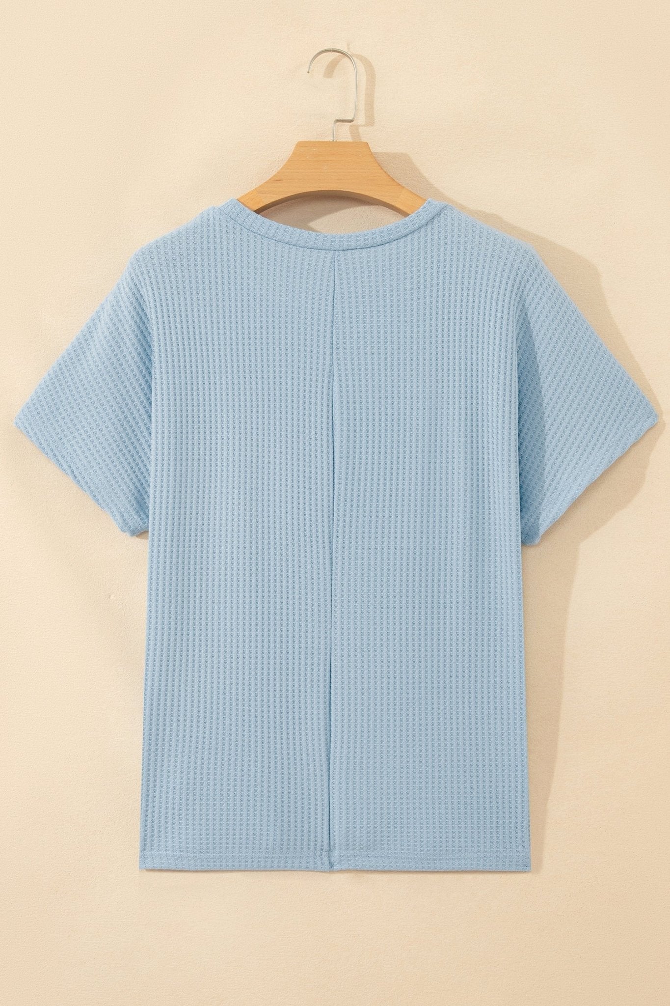 Solid Waffle Knit Dolman Short Sleeve Loose Top - Rooted & Reckless Co.