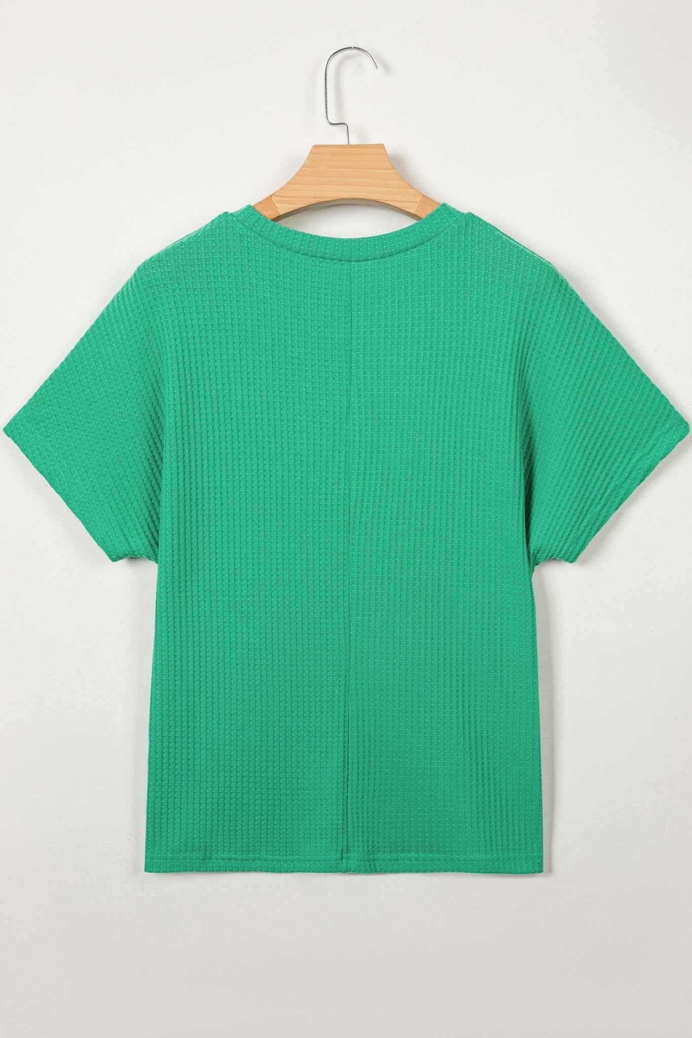 Solid Waffle Knit Dolman Short Sleeve Loose Top - Rooted & Reckless Co.