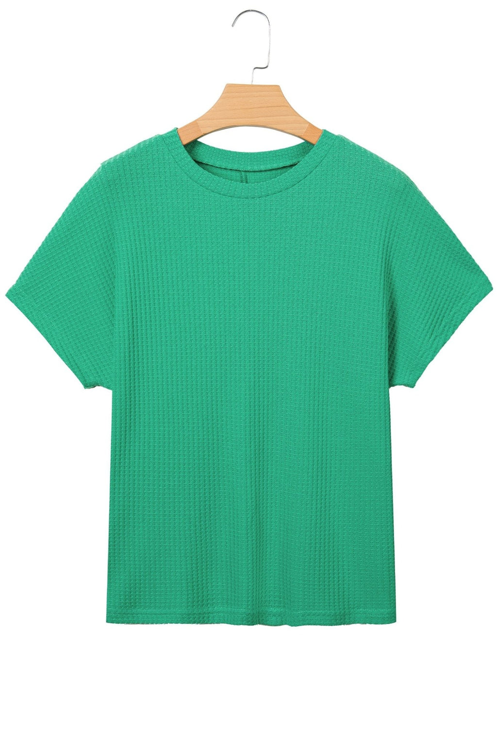 Solid Waffle Knit Dolman Short Sleeve Loose Top - Rooted & Reckless Co.
