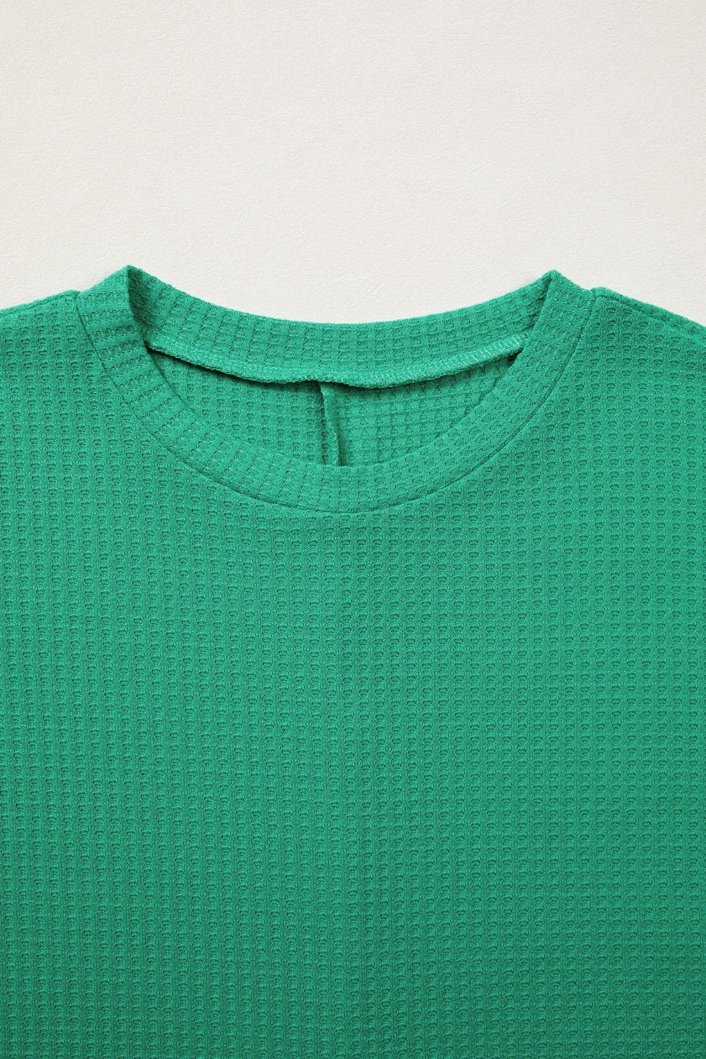 Solid Waffle Knit Dolman Short Sleeve Loose Top - Rooted & Reckless Co.