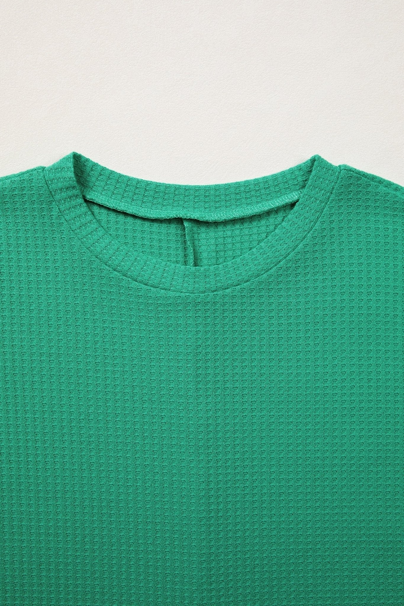 Solid Waffle Knit Dolman Short Sleeve Loose Top - Rooted & Reckless Co.