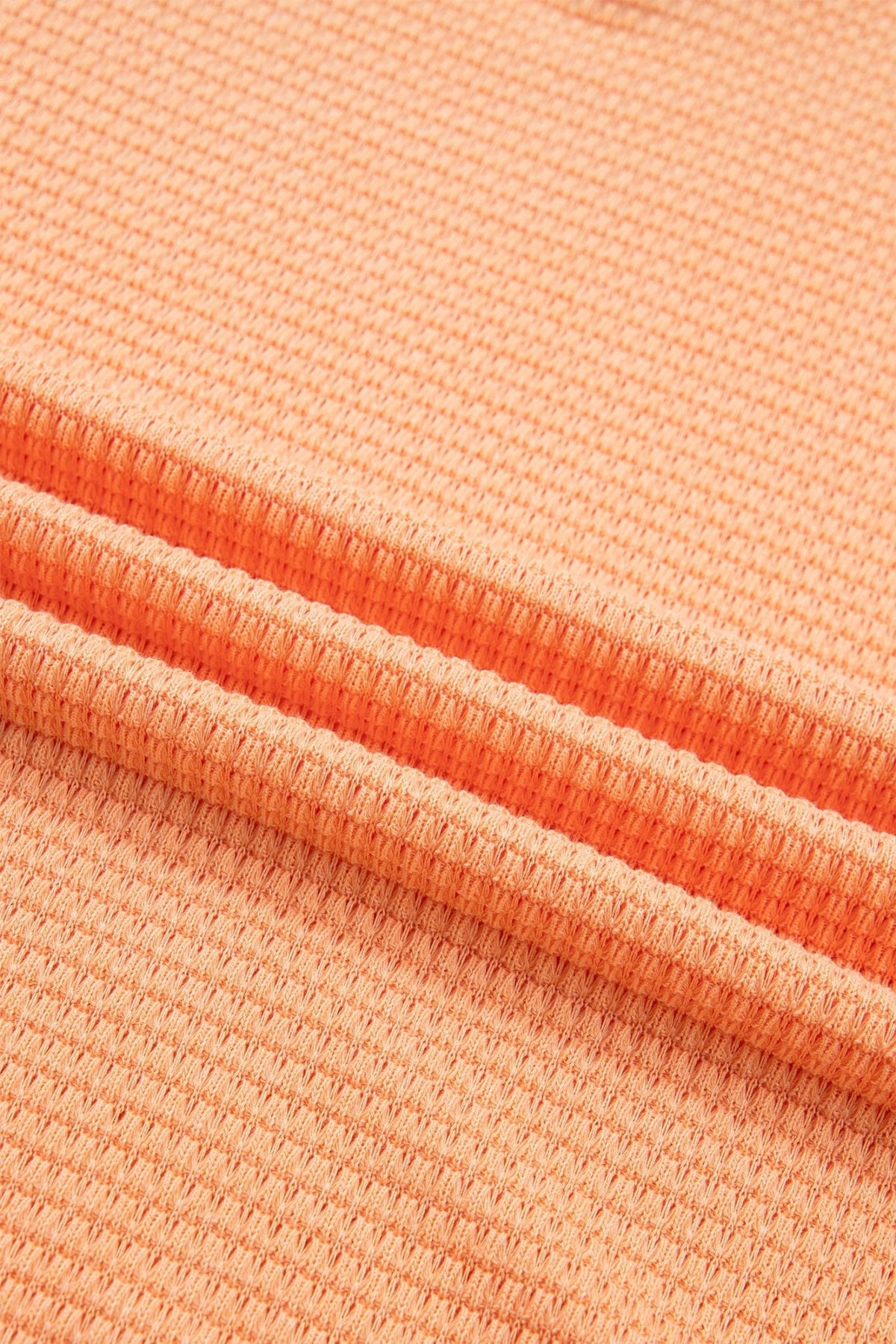 Solid Waffle Knit V-Neck Short Sleeve Top - Rooted & Reckless Co.