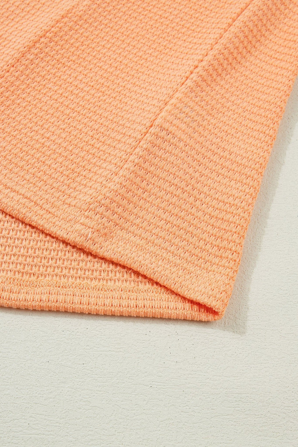 Solid Waffle Knit V-Neck Short Sleeve Top - Rooted & Reckless Co.