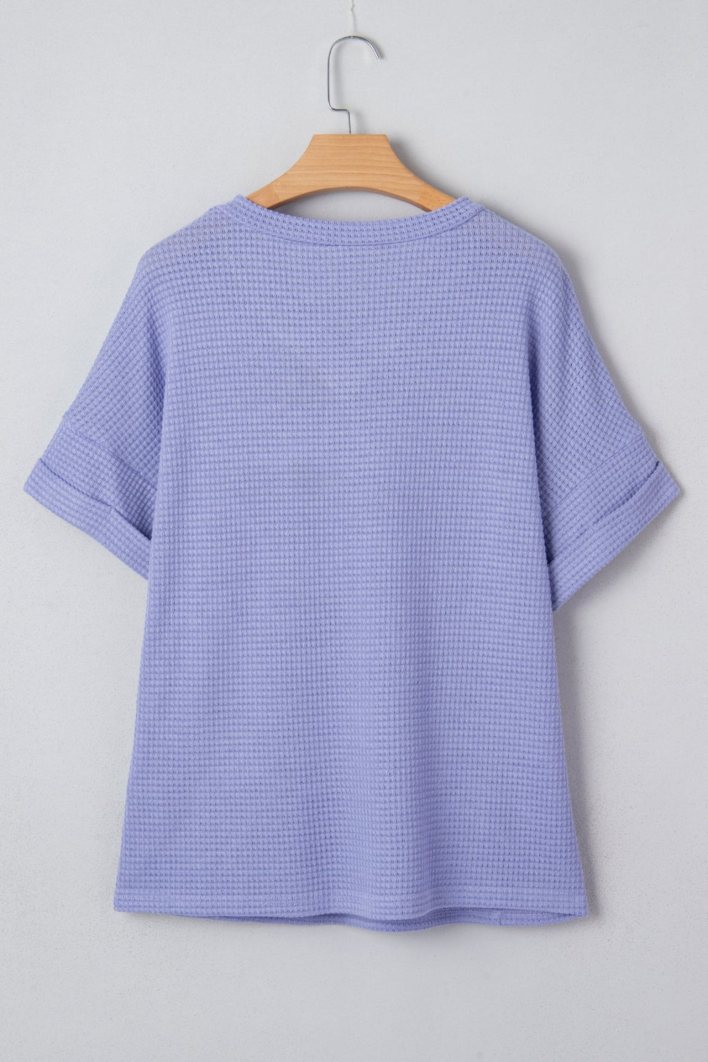 Solid Waffle Knit V-Neck Short Sleeve Top - Rooted & Reckless Co.