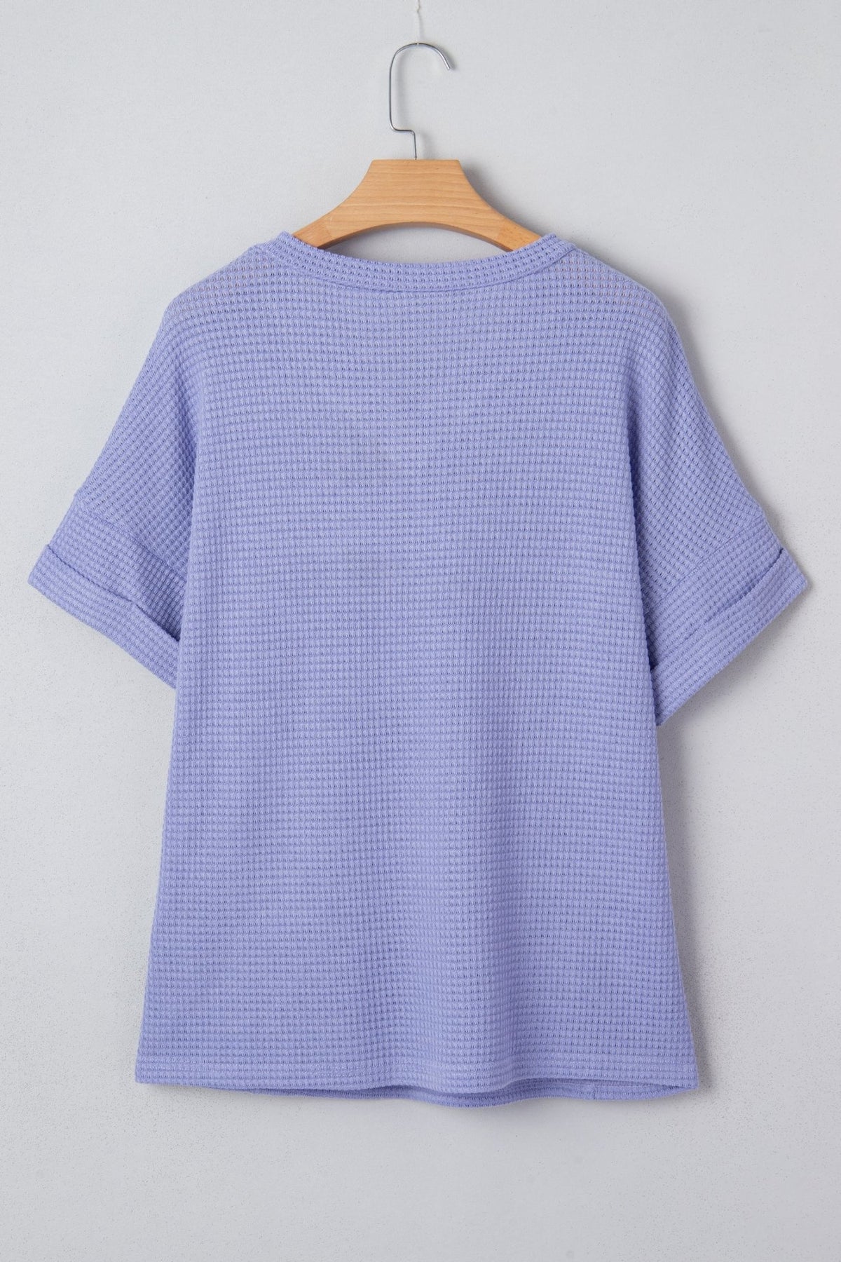 Solid Waffle Knit V-Neck Short Sleeve Top - Rooted & Reckless Co.