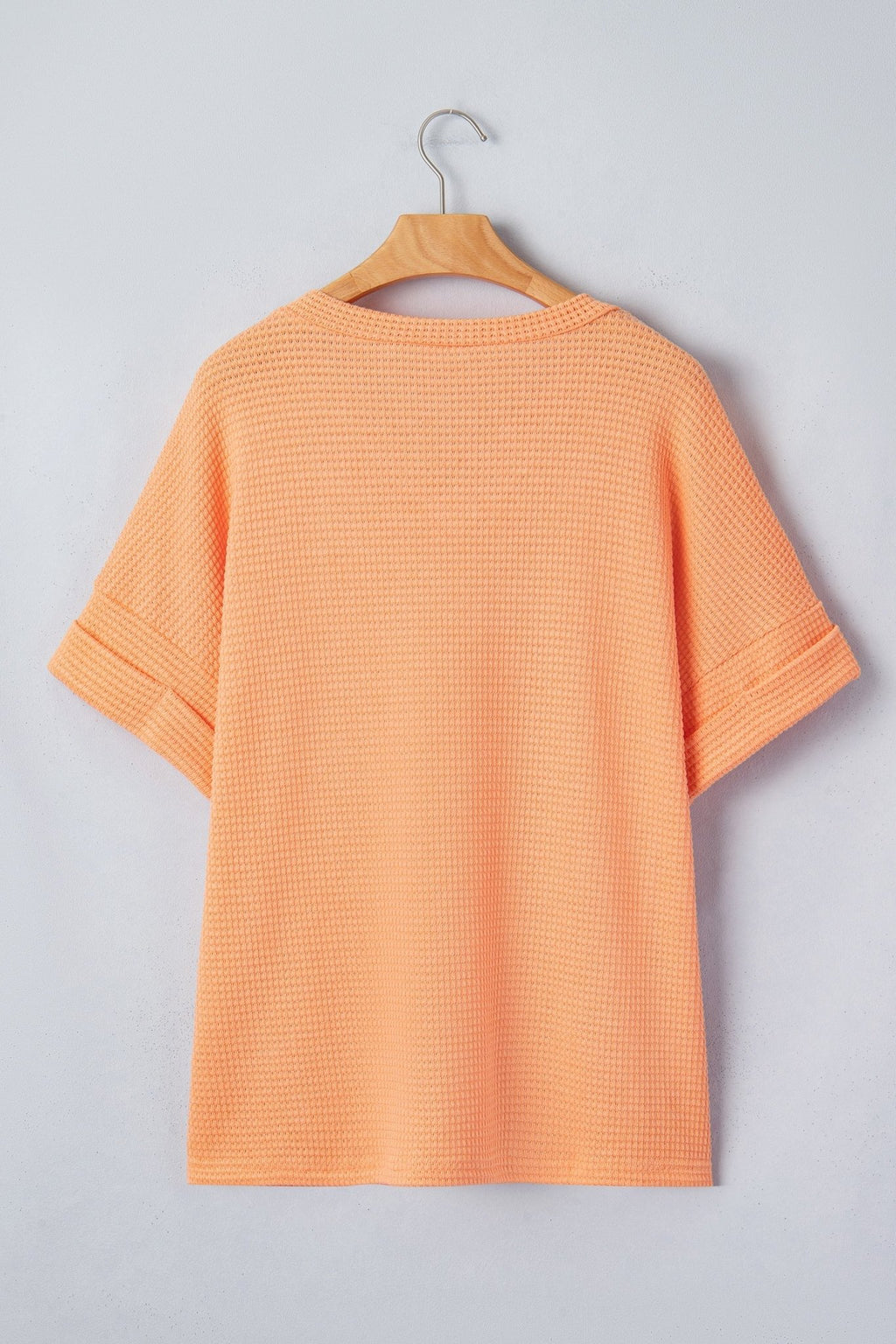 Solid Waffle Knit V-Neck Short Sleeve Top - Rooted & Reckless Co.