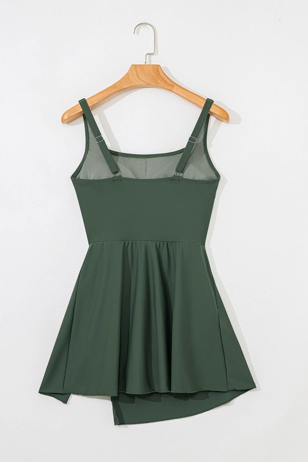 Solid Wrap Tie Waist Square Neck Swim Dress - Rooted & Reckless Co.