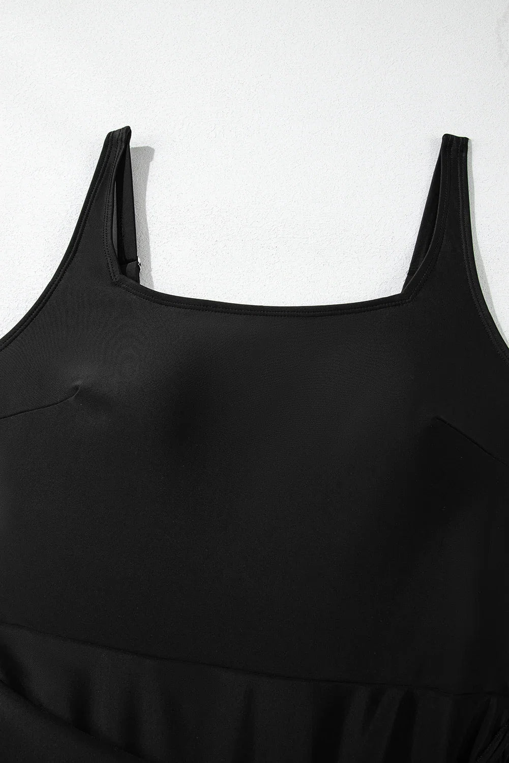 Solid Wrap Tie Waist Square Neck Swim Dress - Rooted & Reckless Co.