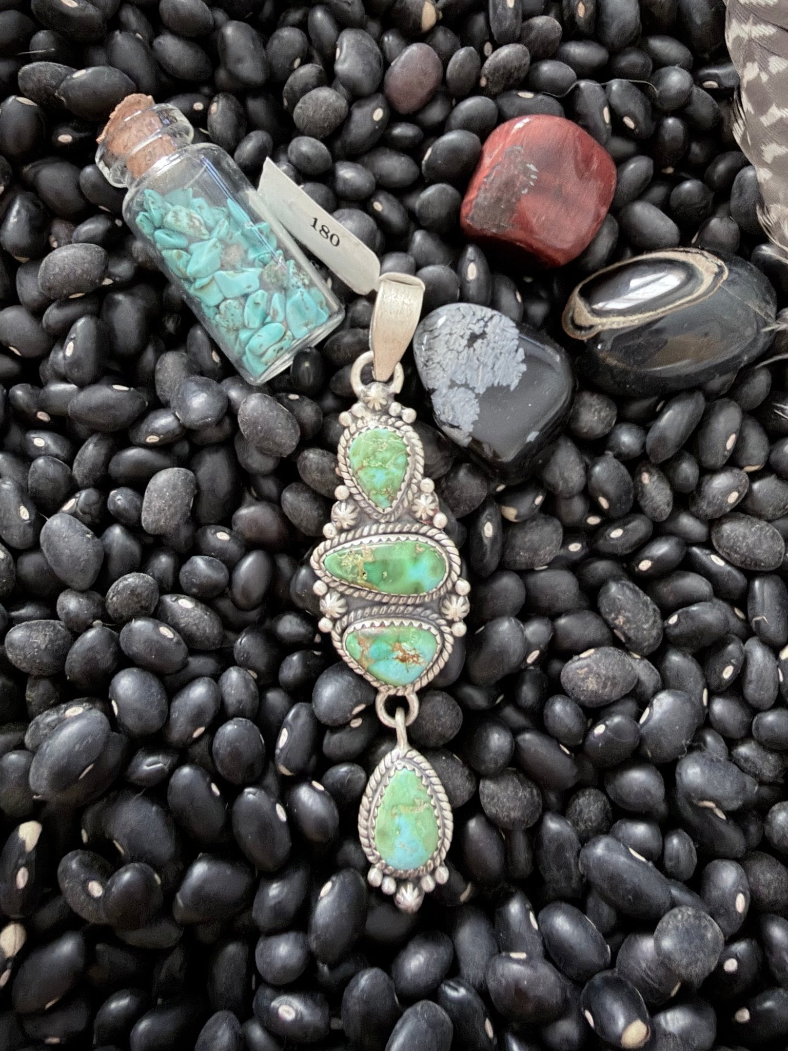 Sonoran Mountain 4 Stone Sterling Pendant-126 - Rooted & Reckless Co.