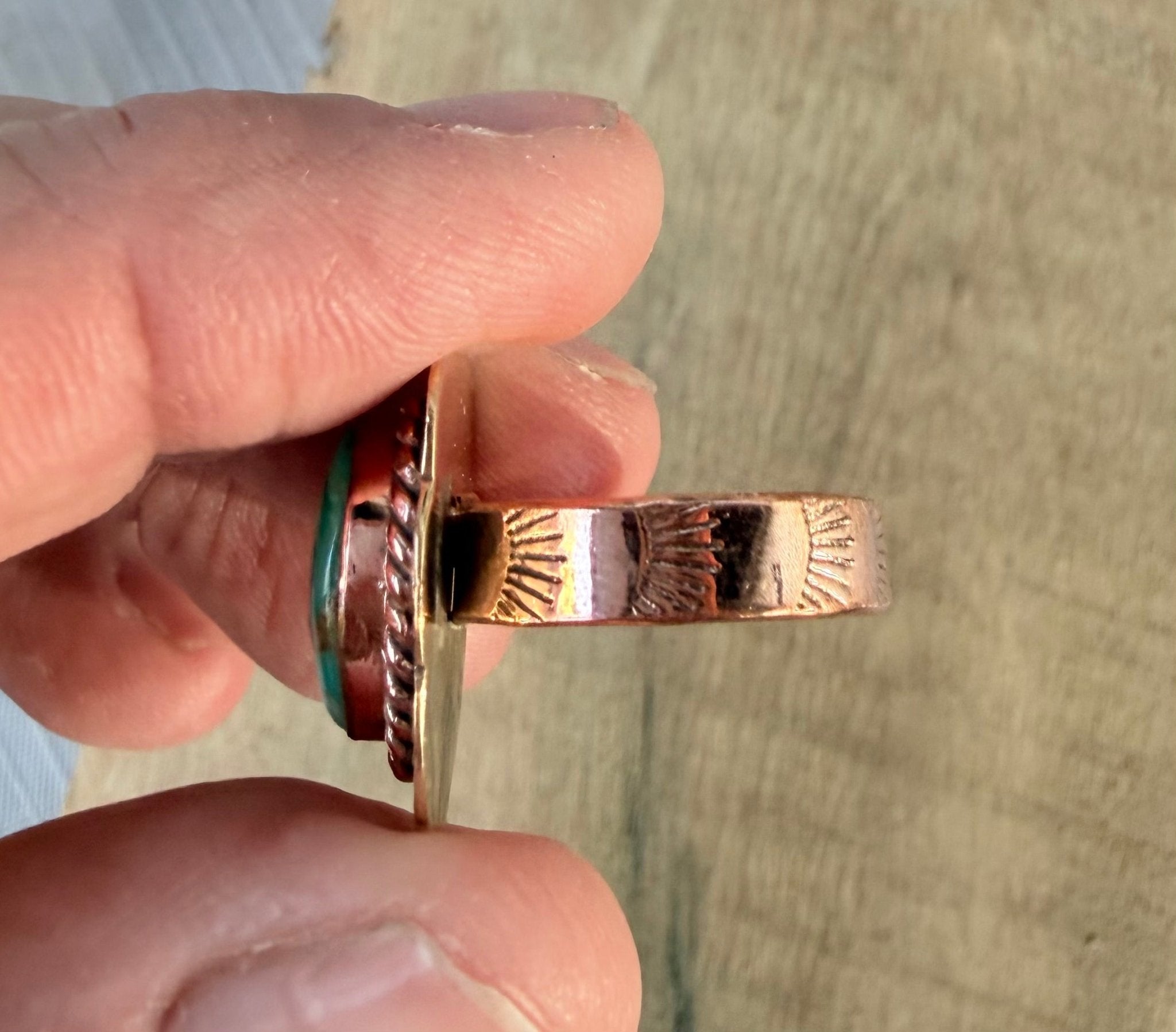 Sonoran Mountain and Copper Adjustable Ring - Rooted & Reckless Co.