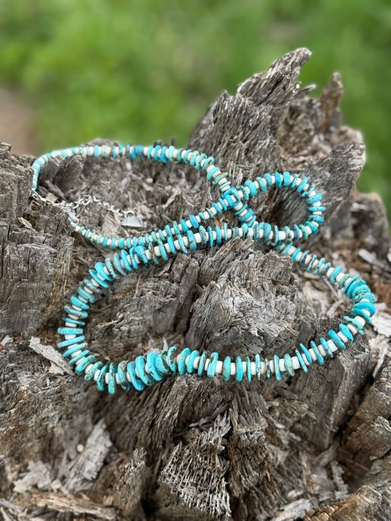 Southwest Heishi Long Strand Beaded Necklace - Rooted & Reckless Co.
