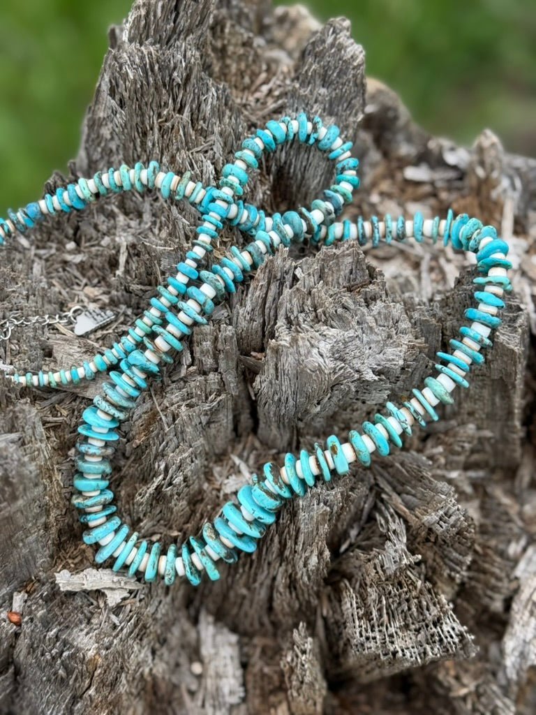 Southwest Heishi Long Strand Beaded Necklace - Rooted & Reckless Co.