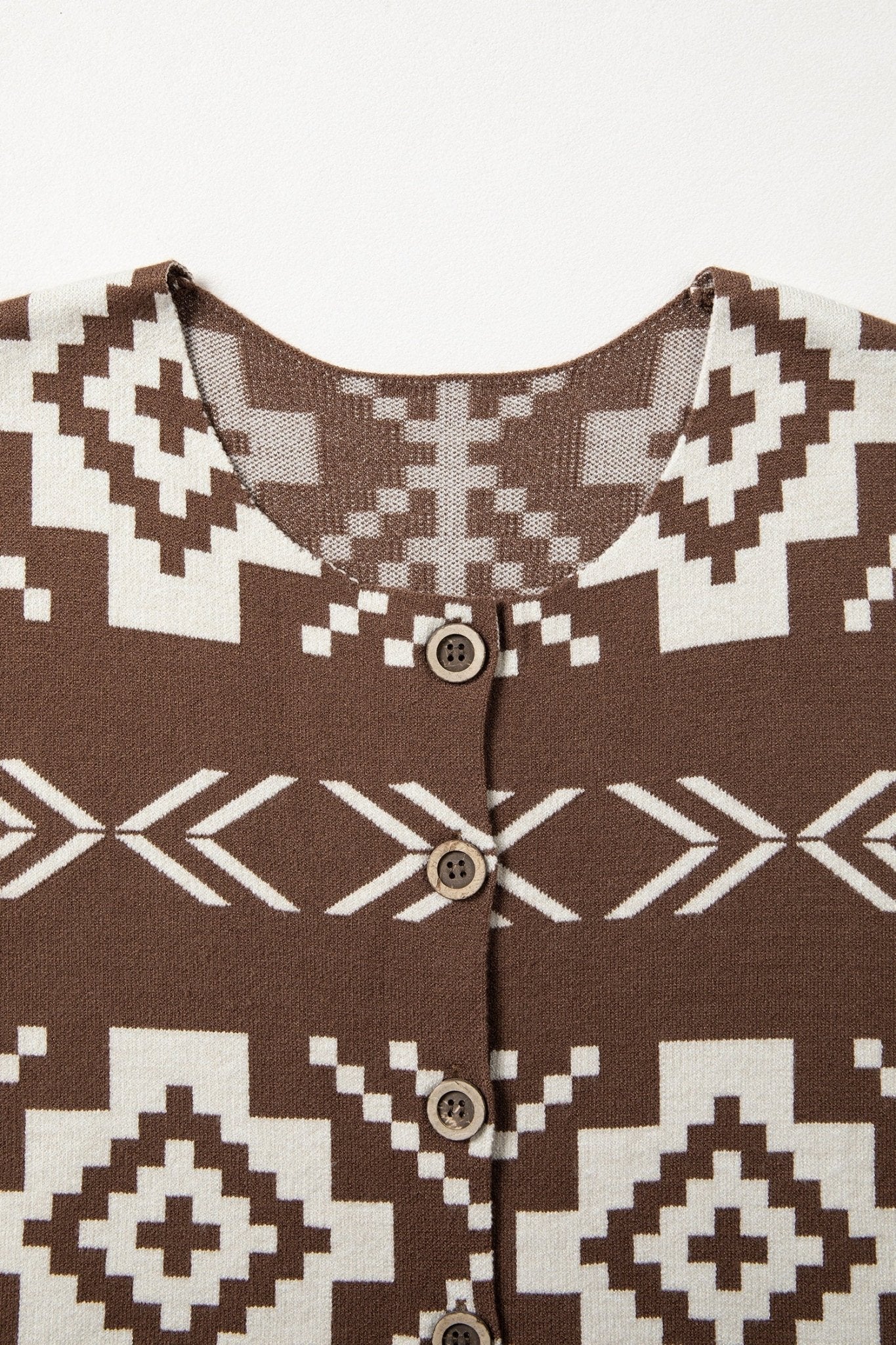 Southwestern Aztec Buttoned Sweater Vest - Rooted & Reckless Co.