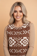 Southwestern Aztec Buttoned Sweater Vest - Rooted & Reckless Co.
