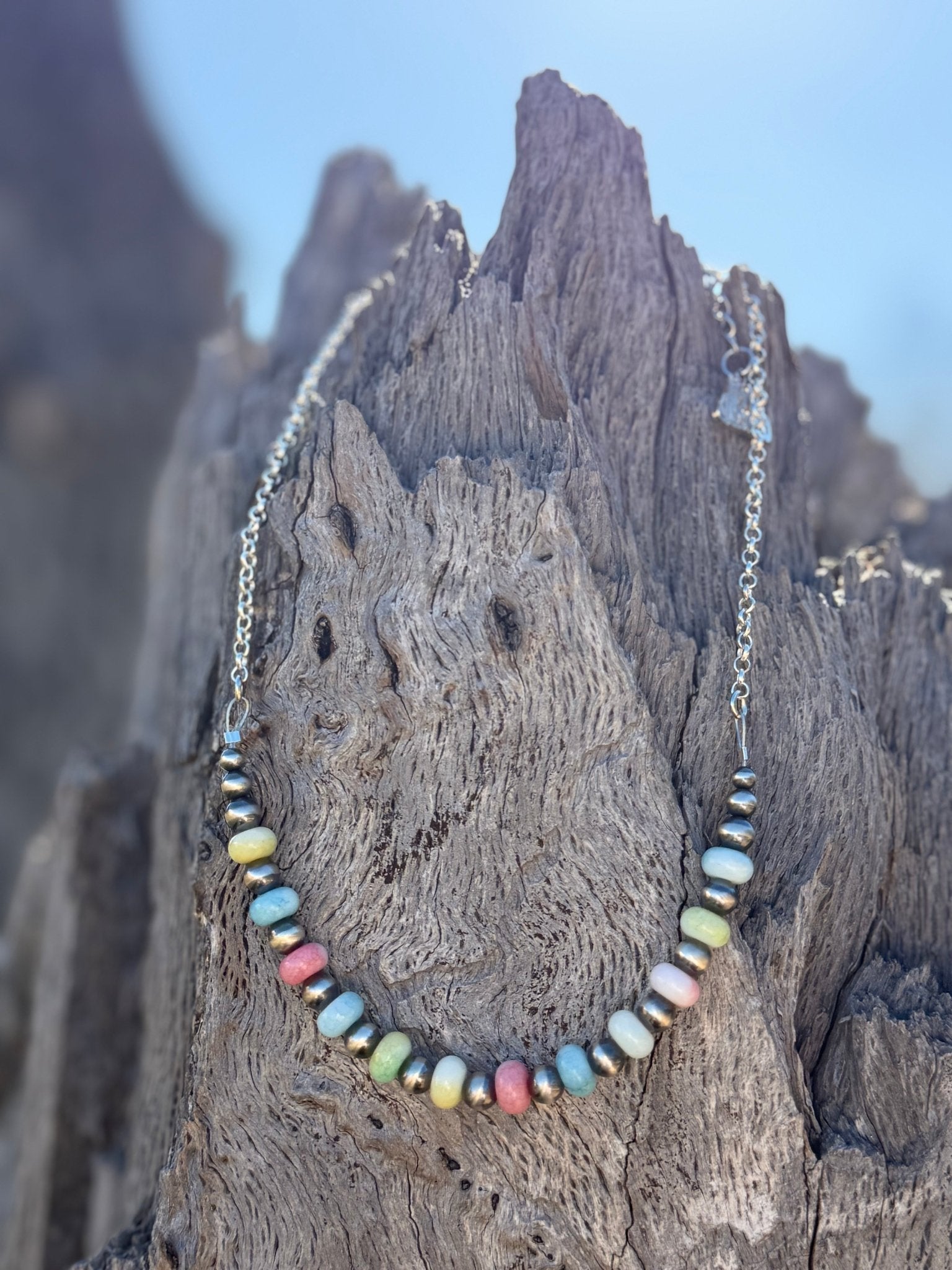Spring Pastel Opal Chain Necklace - Rooted & Reckless Co.