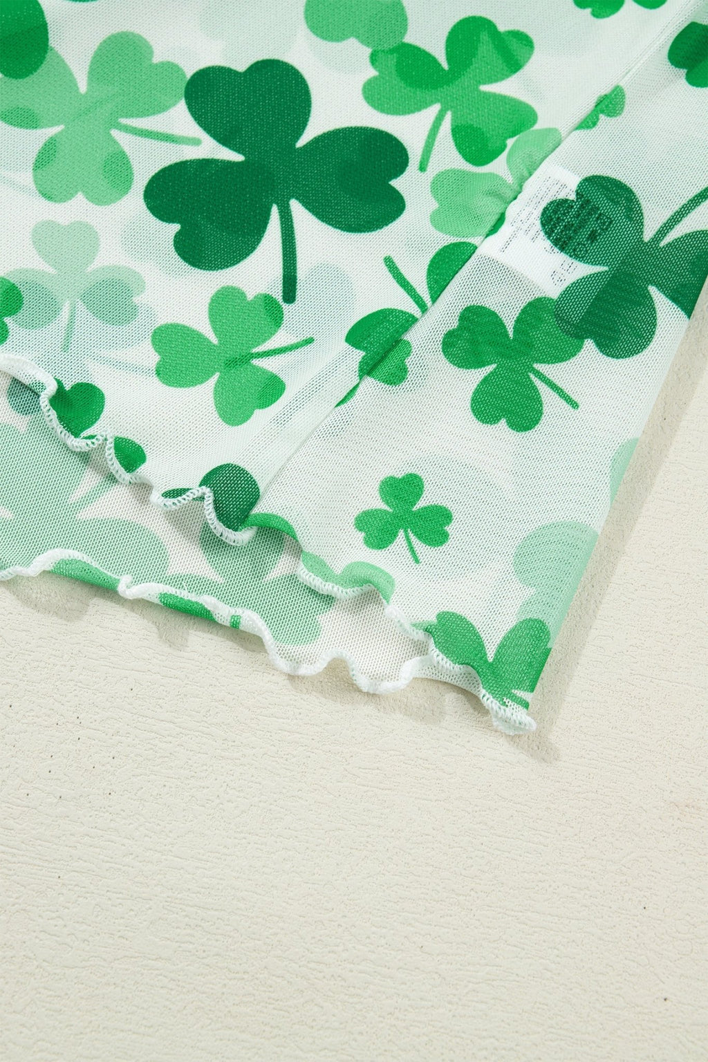 St Patrick Shamrock Lettuce Trim Mock Neck Top - Rooted & Reckless Co.