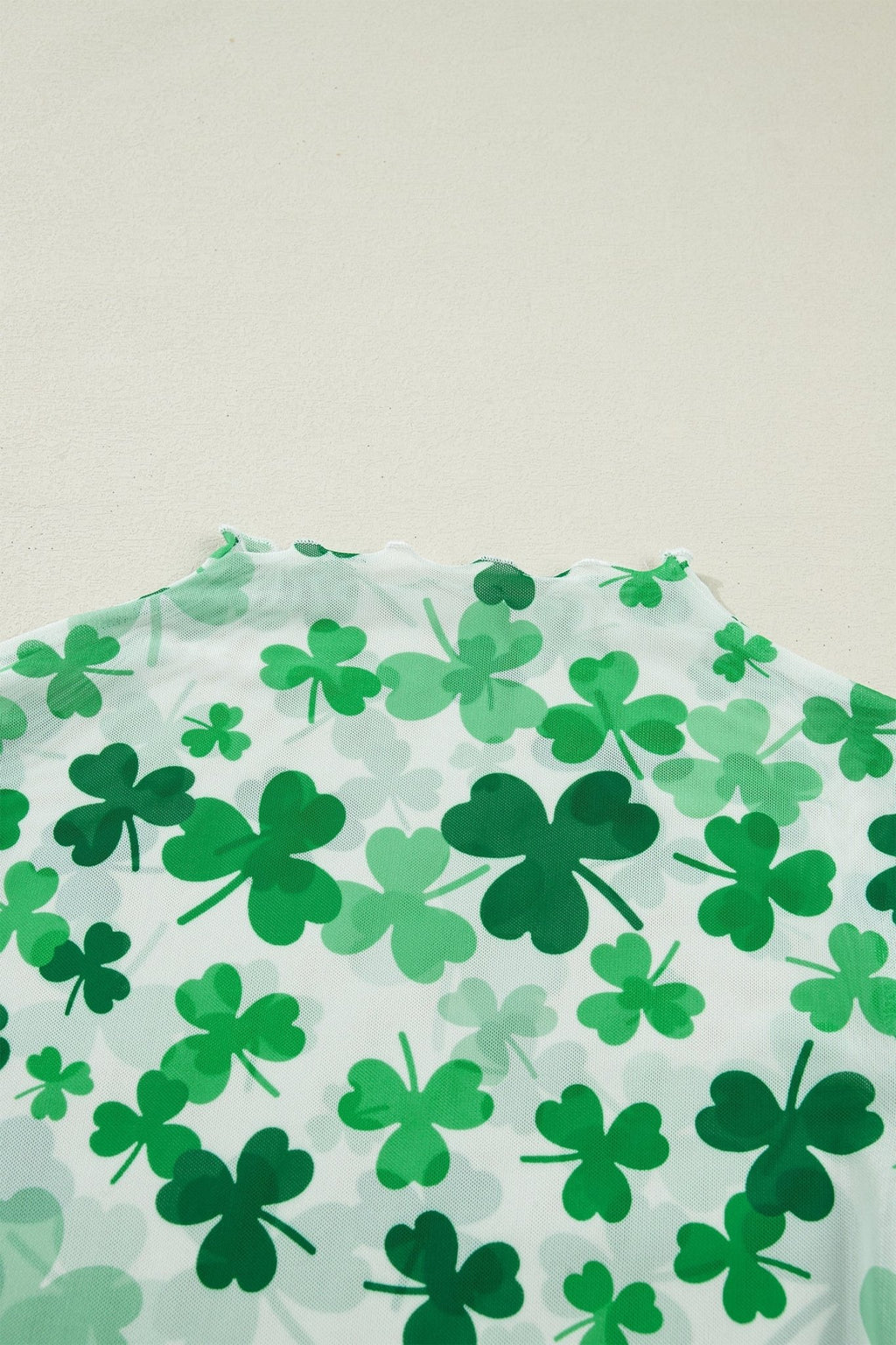 St Patrick Shamrock Lettuce Trim Mock Neck Top - Rooted & Reckless Co.