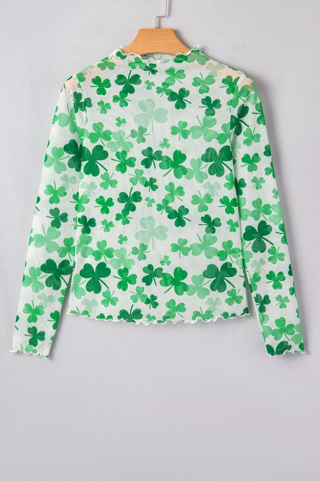 St Patrick Shamrock Lettuce Trim Mock Neck Top - Rooted & Reckless Co.