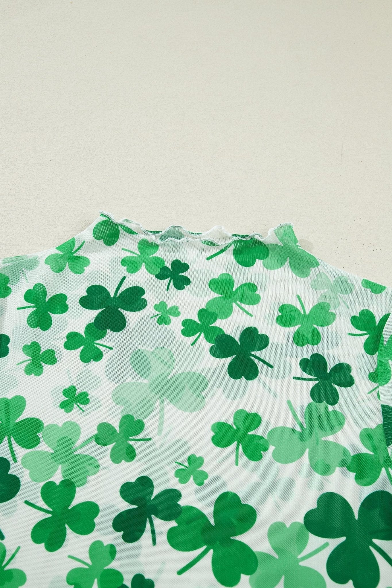 St Patrick Shamrock Lettuce Trim Mock Neck Top - Rooted & Reckless Co.