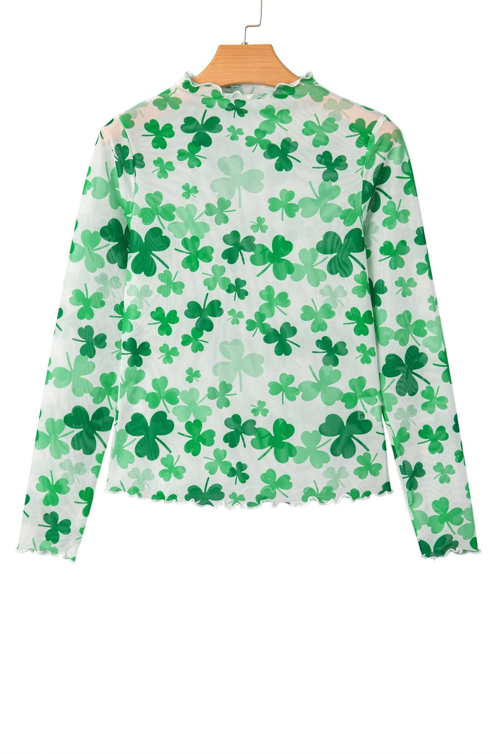 St Patrick Shamrock Lettuce Trim Mock Neck Top - Rooted & Reckless Co.