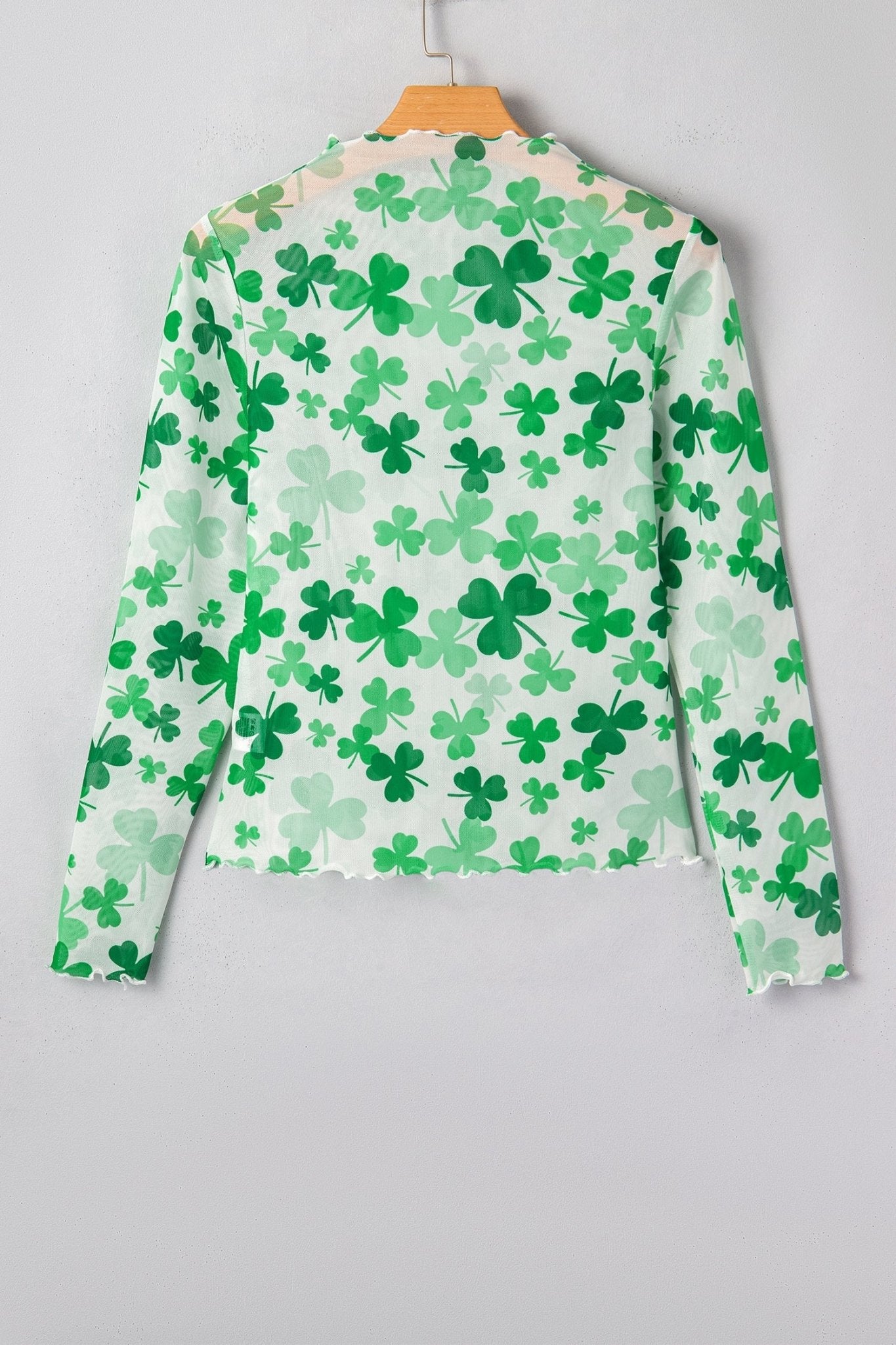 St Patrick Shamrock Lettuce Trim Mock Neck Top - Rooted & Reckless Co.