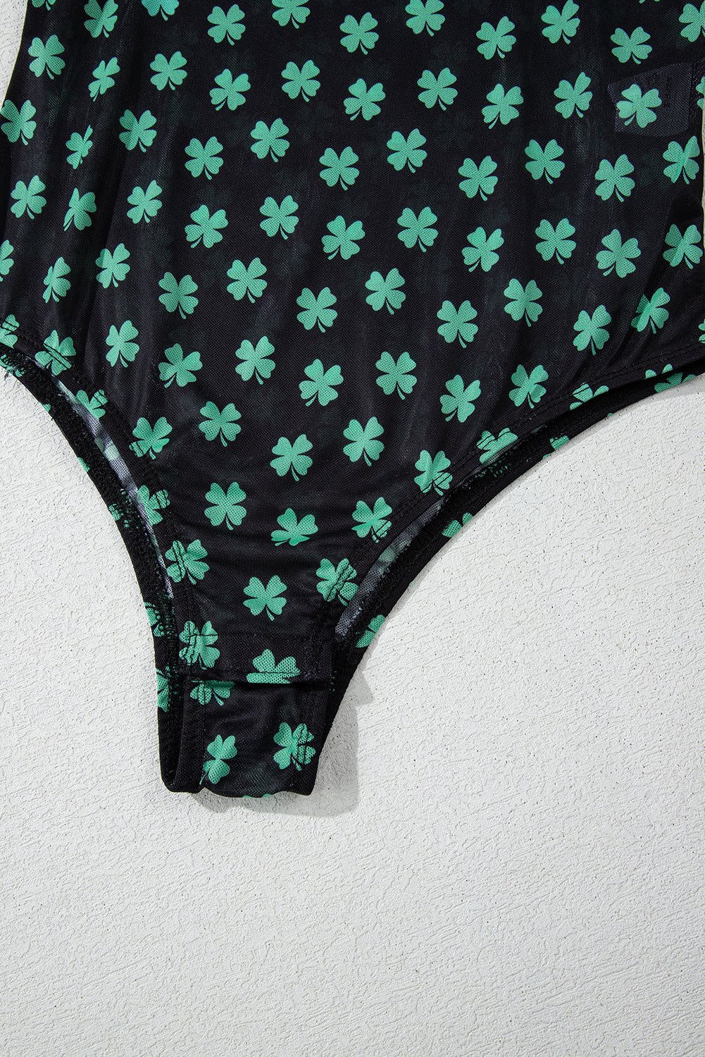 St Patrick Shamrock Mesh Long Sleeve Bodysuit - Rooted & Reckless Co.