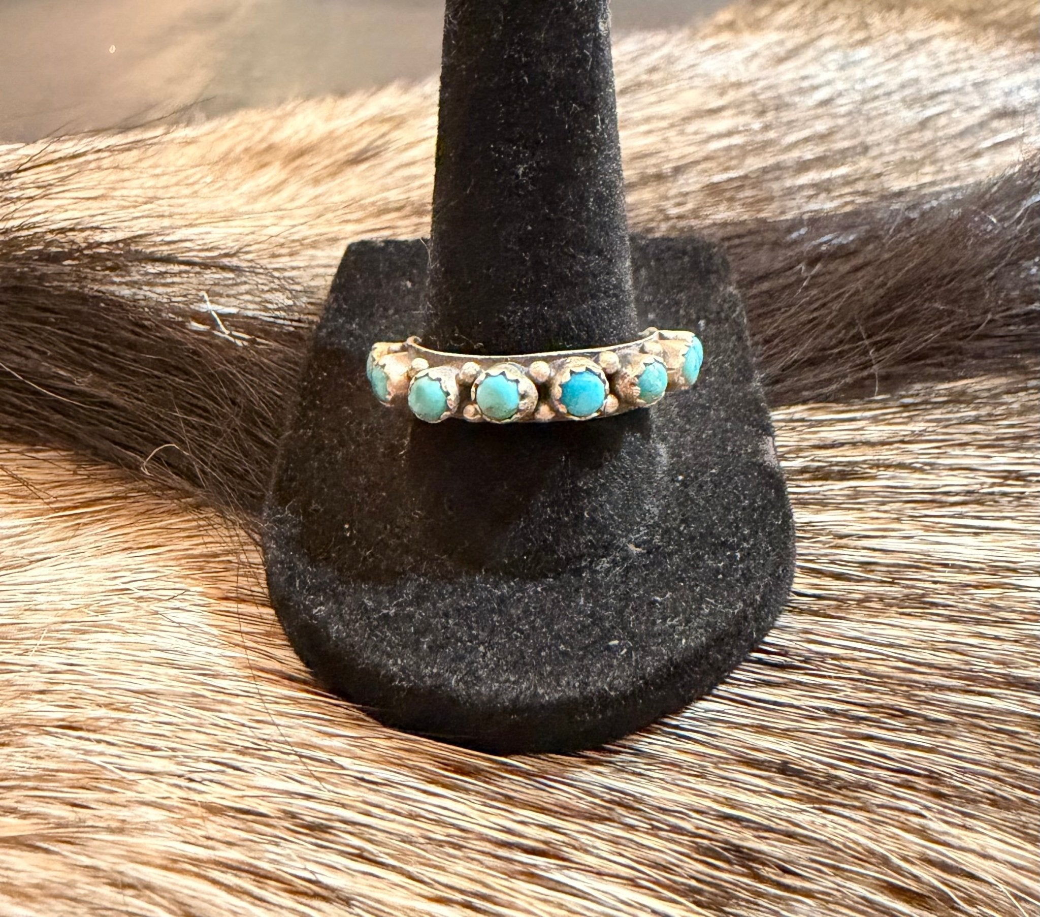 Stackable Sterling Silver Mojave Turquoise Ring - Rooted & Reckless Co.