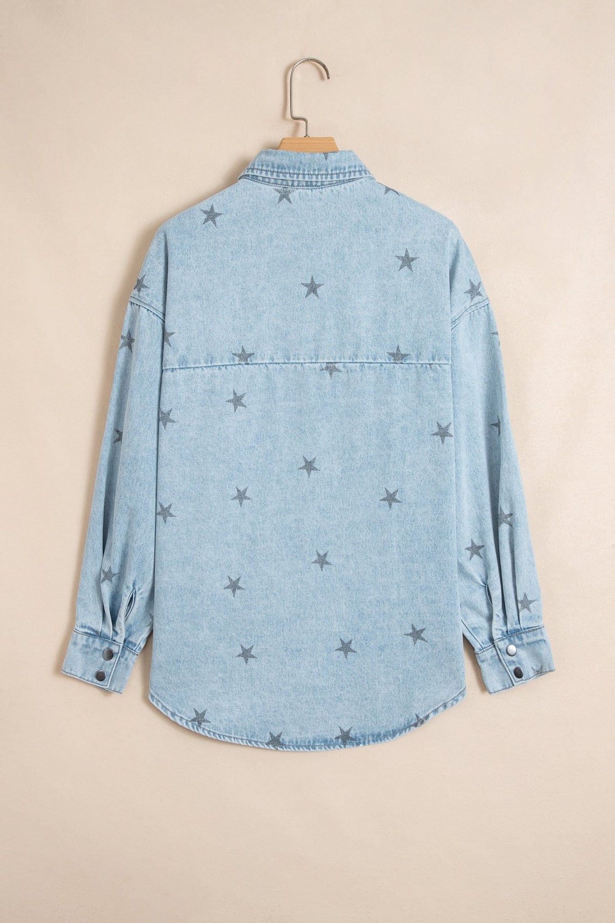 Star Denim Chest Pockets Long Sleeve Shacket - Rooted & Reckless Co.