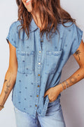 Star Denim Double Chest Pocket Short Sleeve Shirt - Rooted & Reckless Co.