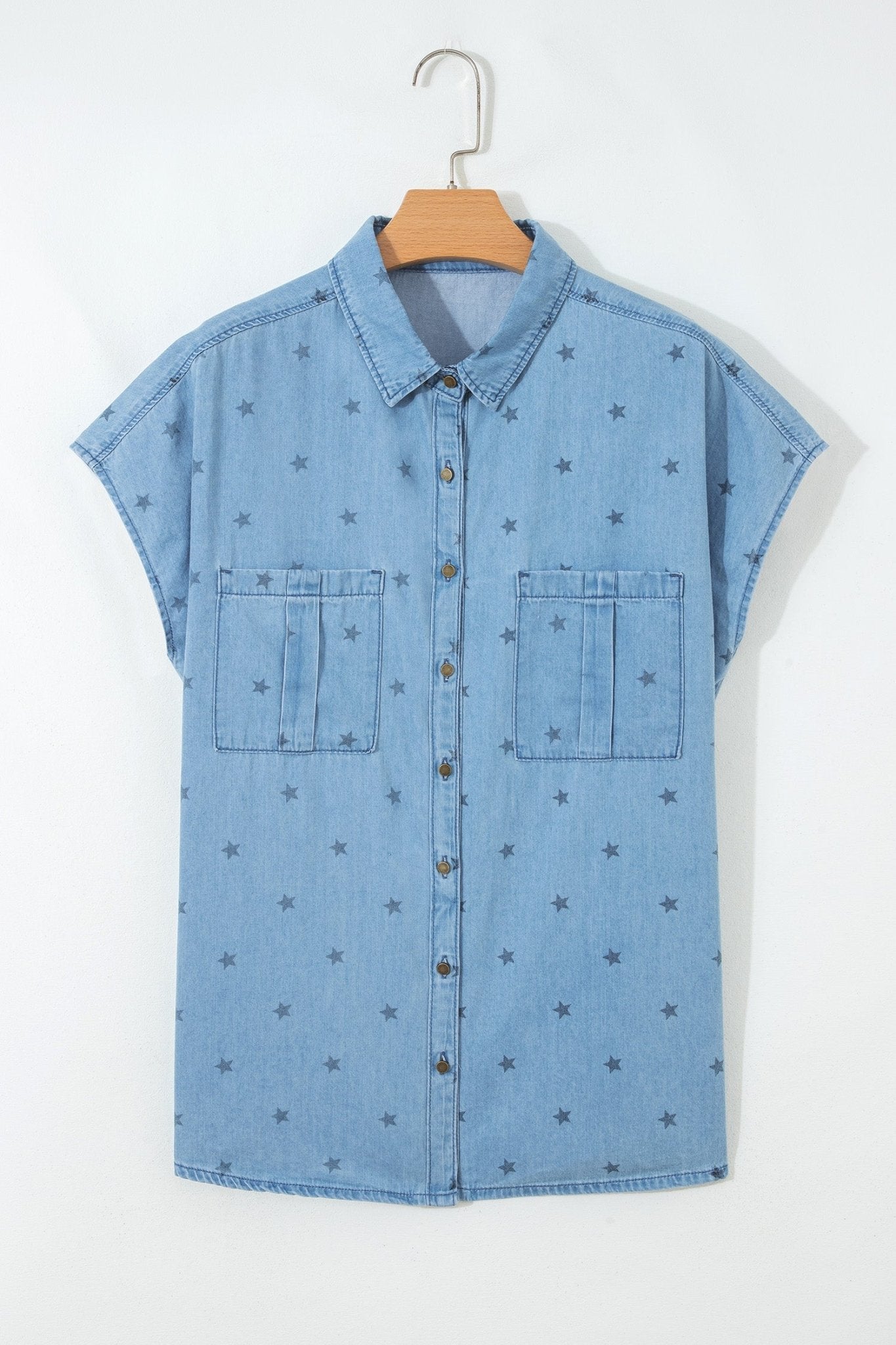 Star Denim Double Chest Pocket Short Sleeve Shirt - Rooted & Reckless Co.