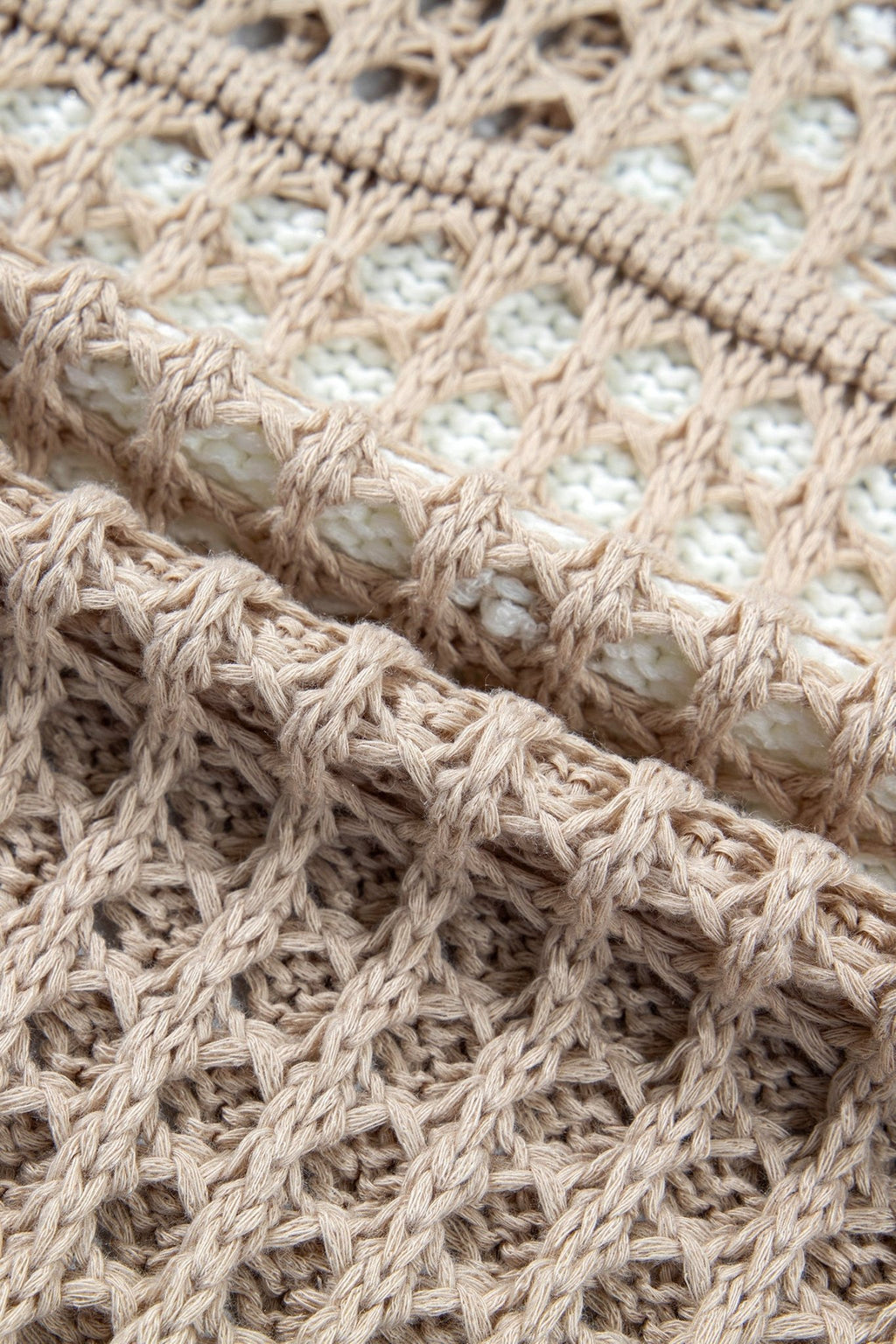 Star Patch Crochet Drawstring Hoodie Sweater - Rooted & Reckless Co.
