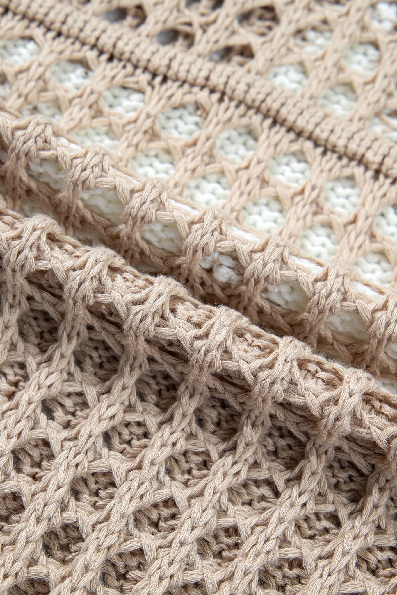 Star Patch Crochet Drawstring Hoodie Sweater - Rooted & Reckless Co.