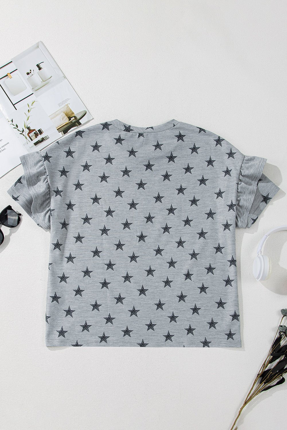 Star Ruffle Tiered Short Sleeve T-Shirt - Rooted & Reckless Co.