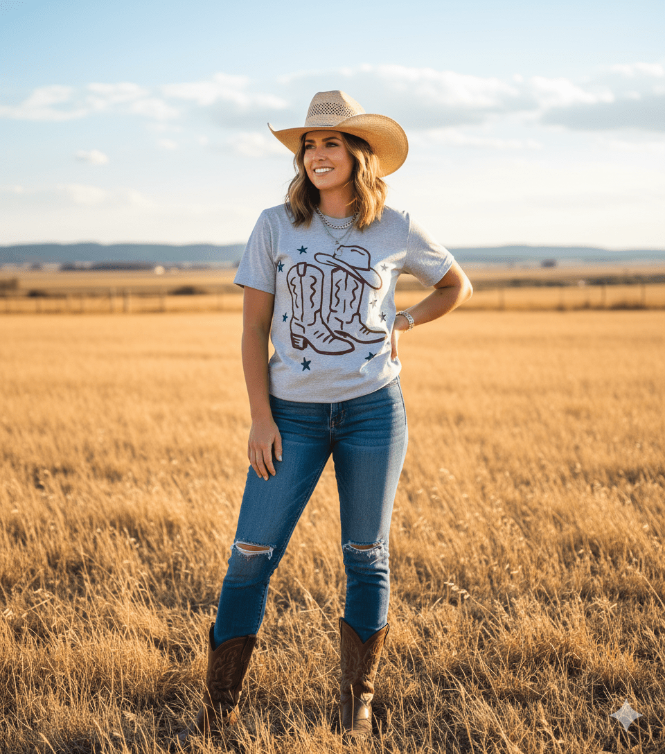 Star Spangled Boots Graphic Tee - Rooted & Reckless Co.