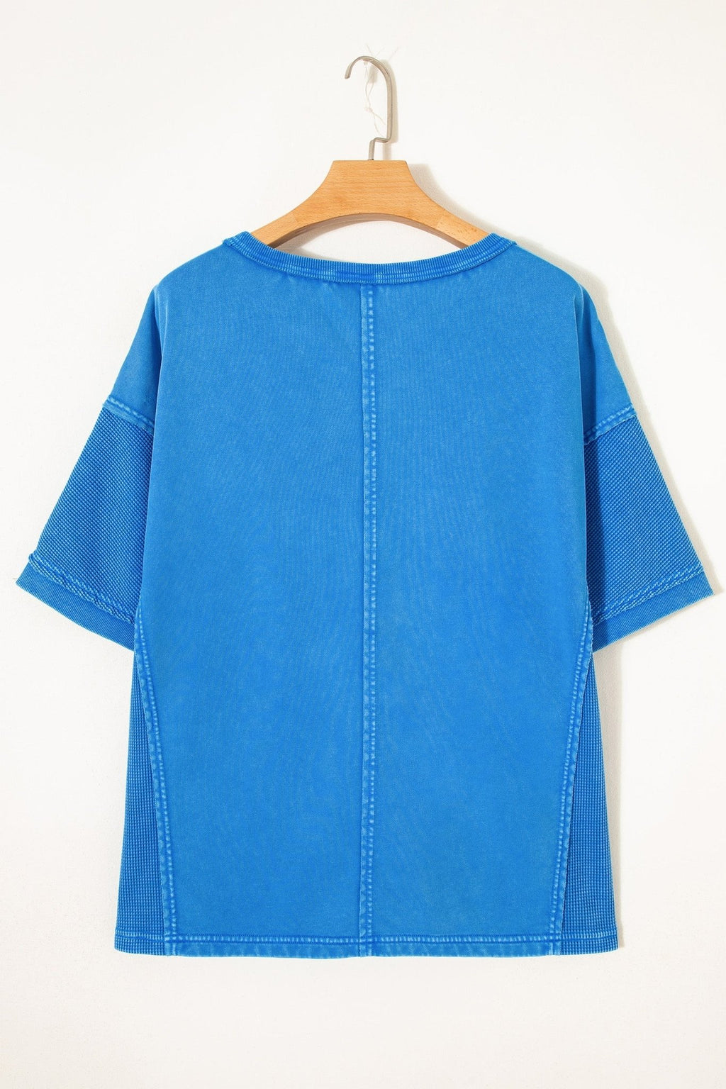 Star Waffle Knit Patchwork Mineral Wash Tee - Rooted & Reckless Co.