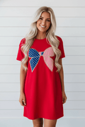 Stars & Stripes Bow Sequin Trim Mini Dress - Rooted & Reckless Co.