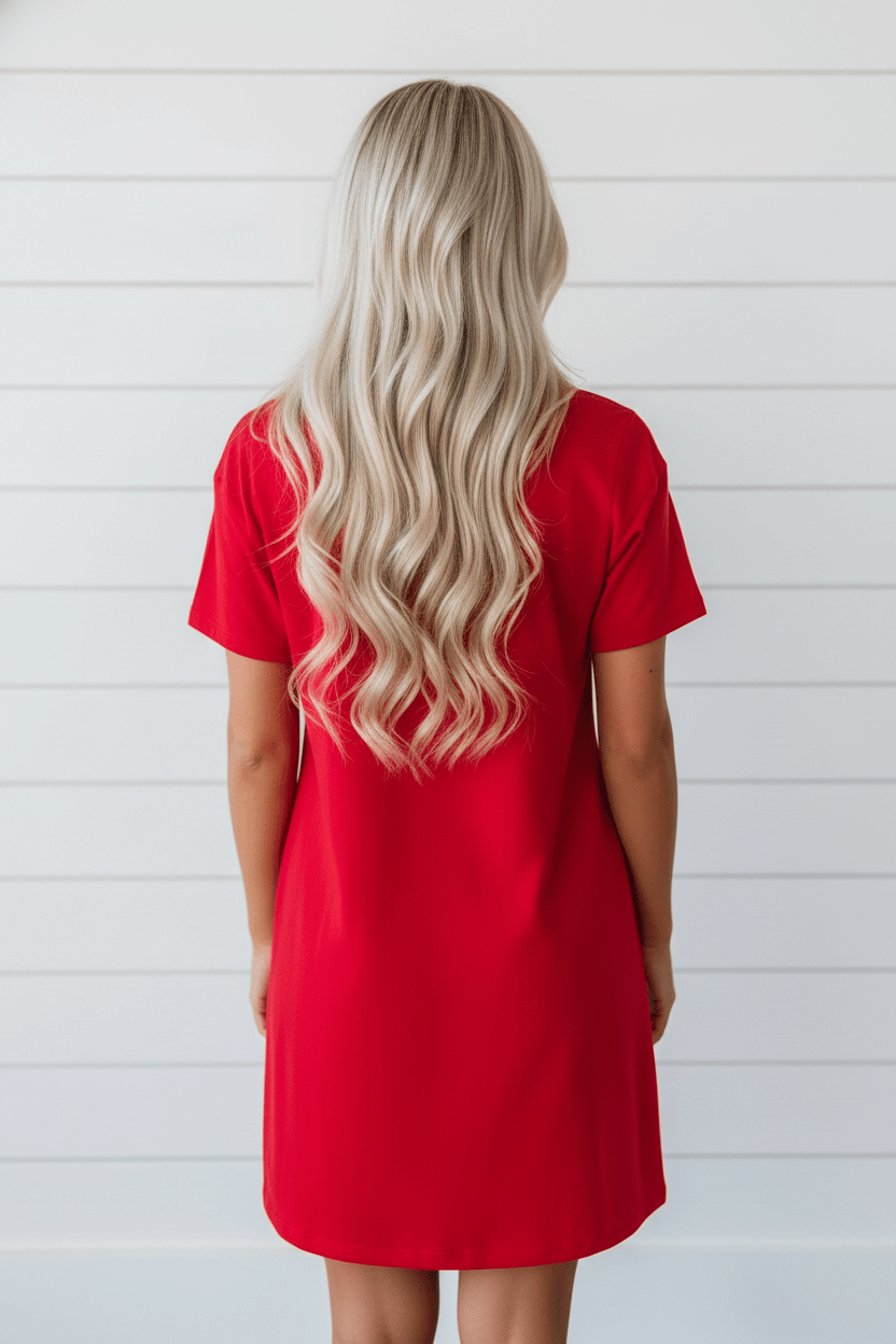 Stars & Stripes Bow Sequin Trim Mini Dress - Rooted & Reckless Co.