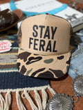 Stay Feral Camo Trucker Hat - Rooted & Reckless Co.