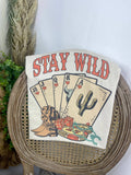 "Stay Wild" Western Graphic Tee — Pre-Shrunk 50/50 Blend Sublimation Western Statement - Rooted & Reckless Co.