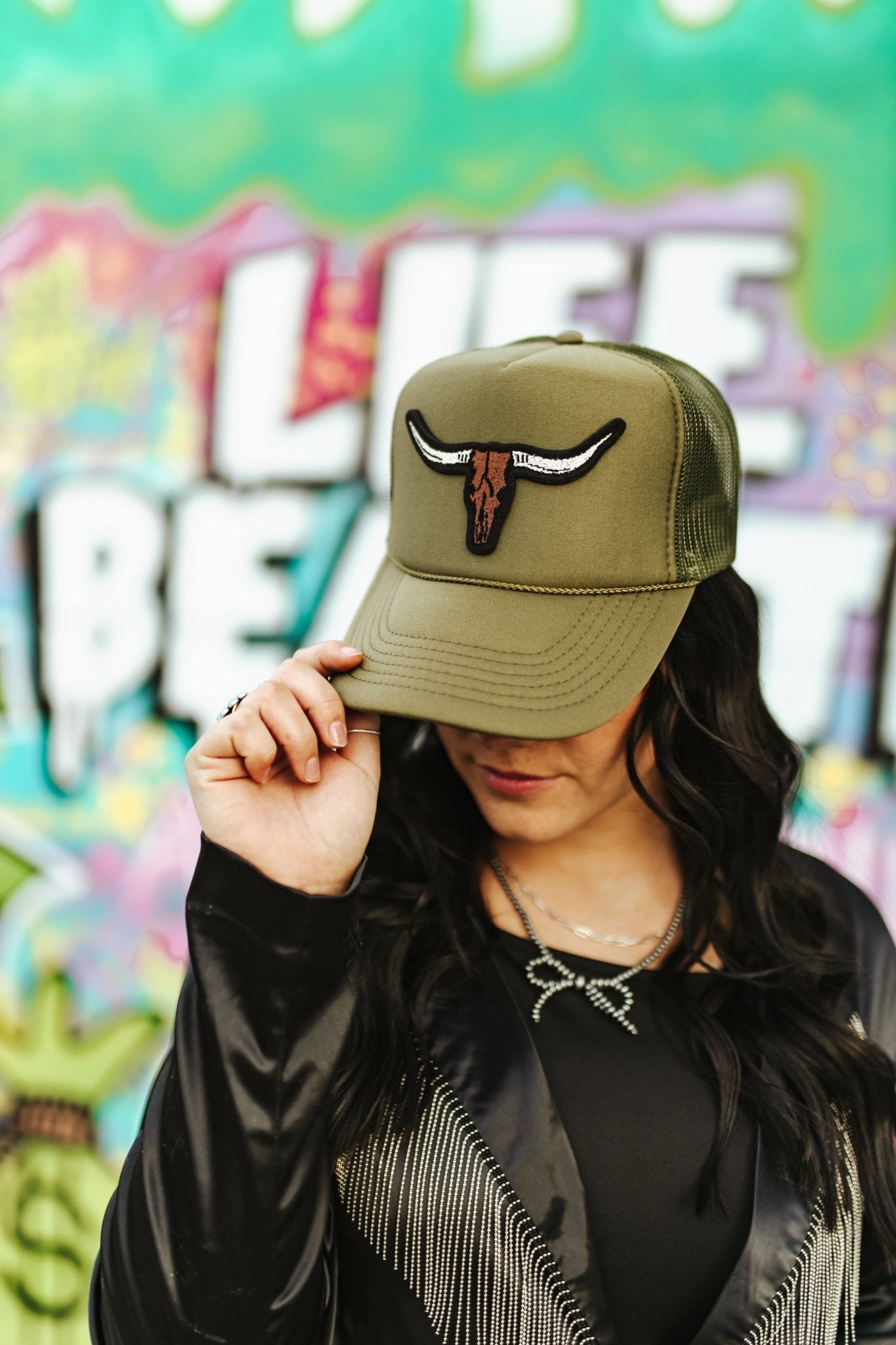 Steer Skull Patch Trucker Hat - Rooted & Reckless Co.