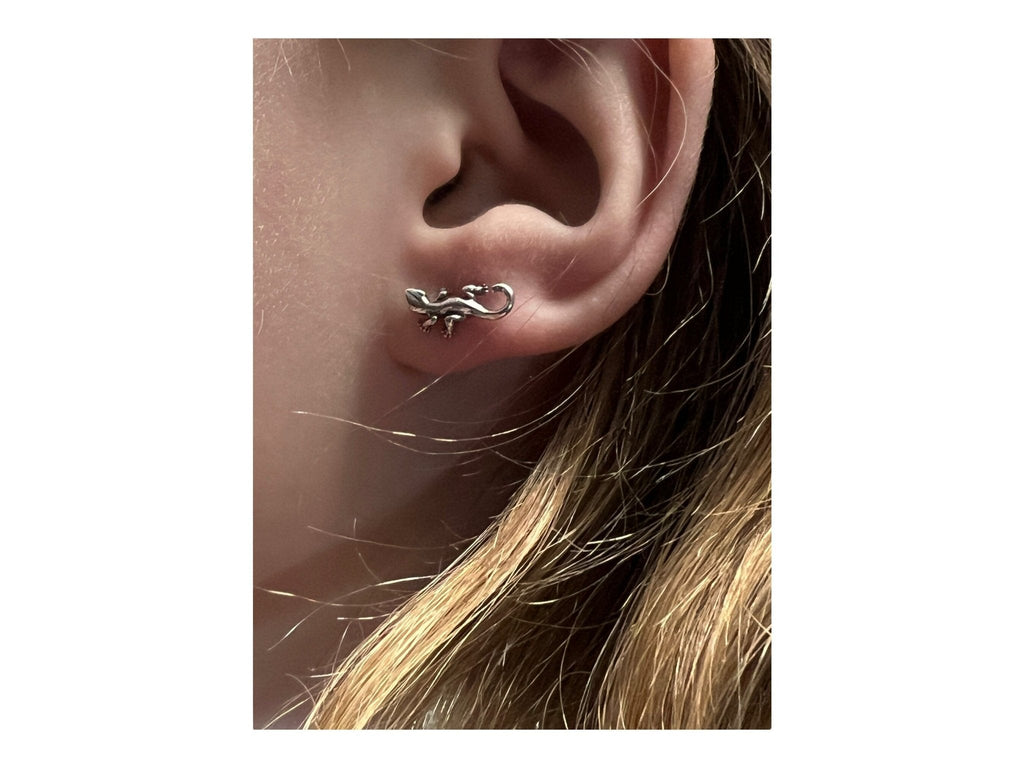 Sterling Gecko Post Earrings - Rooted & Reckless Co.