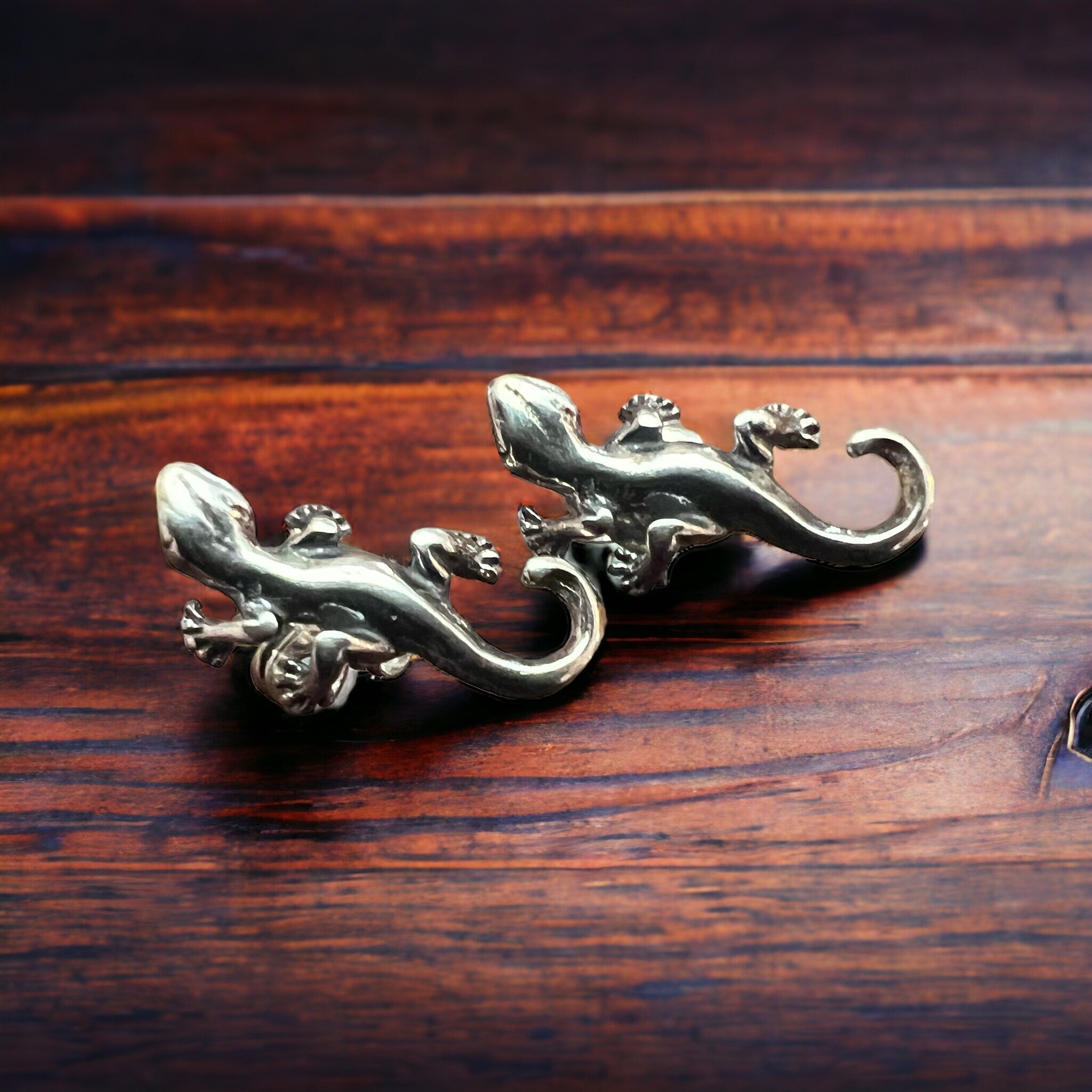 Sterling Gecko Post Earrings - Rooted & Reckless Co.