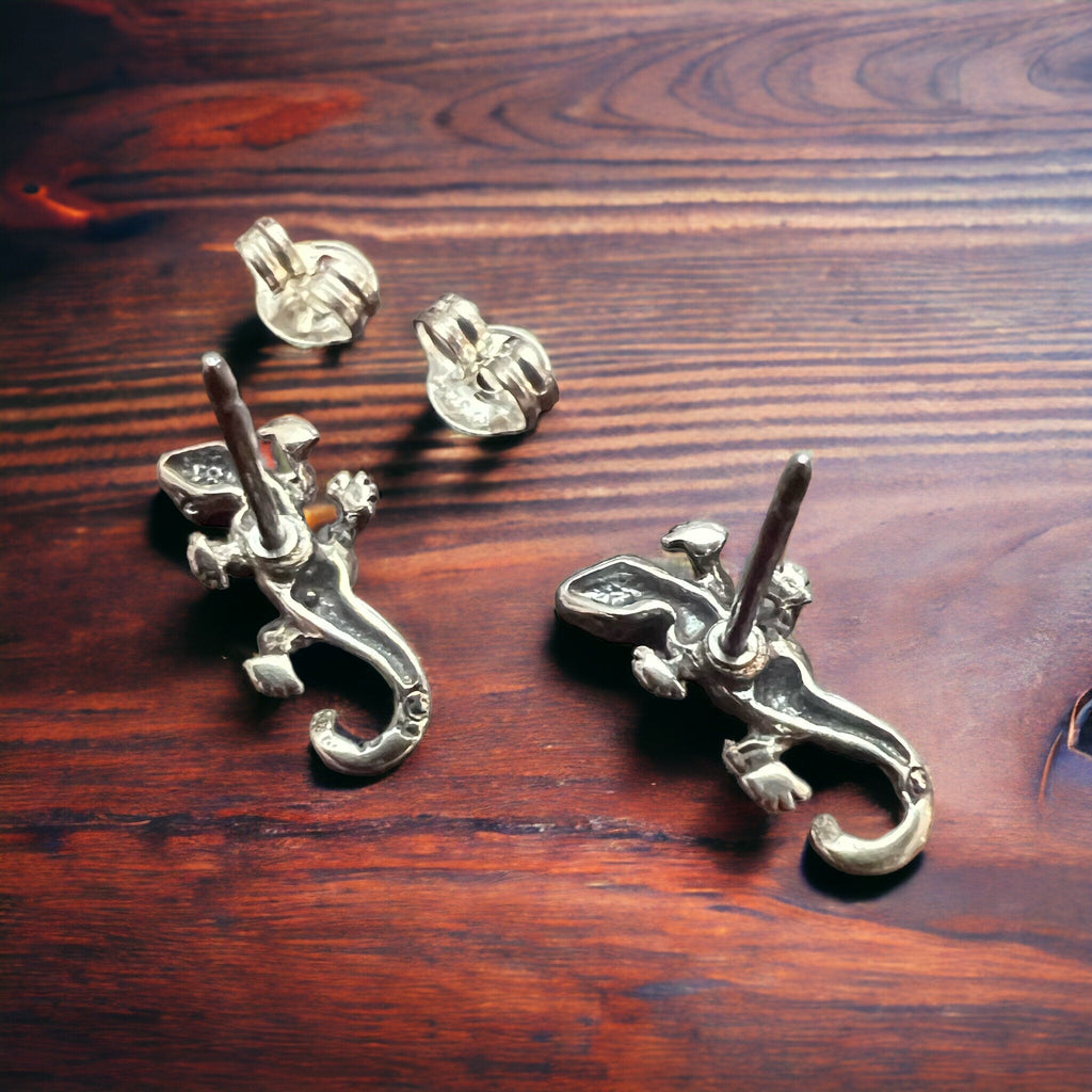 Sterling Gecko Post Earrings - Rooted & Reckless Co.