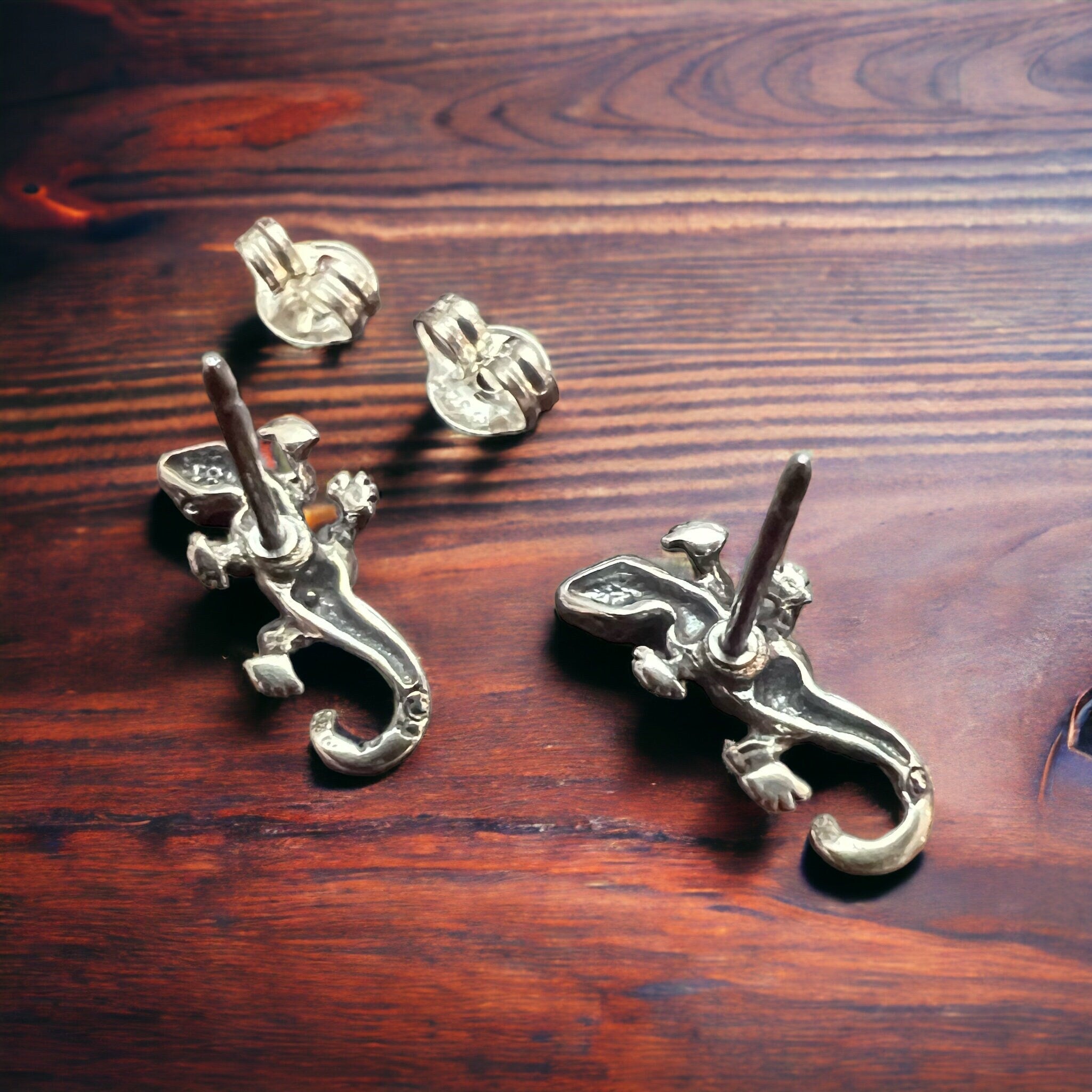 Sterling Gecko Post Earrings - Rooted & Reckless Co.