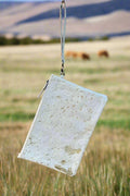 Sterling Kreek "Golden Hour" White Cowhide Bag — Gold-Flecked Western Statement (12") - Rooted & Reckless Co.